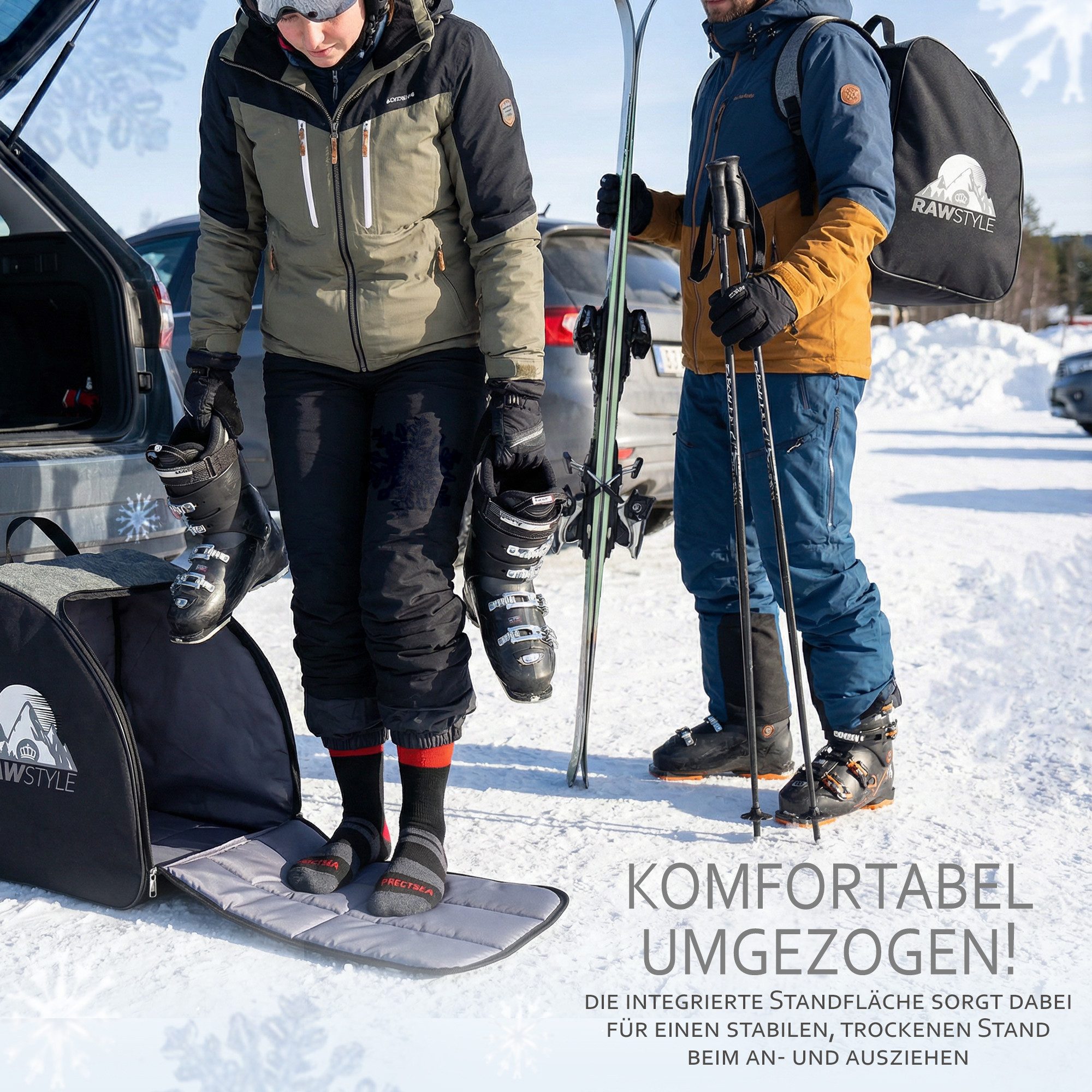 BambiniWelt by Rafael K. Skitasche Skischuhtasche Skischuh-Rucksack wasserdicht Tragegriff, wasserdichtes, starkes Cordura-Gewebe