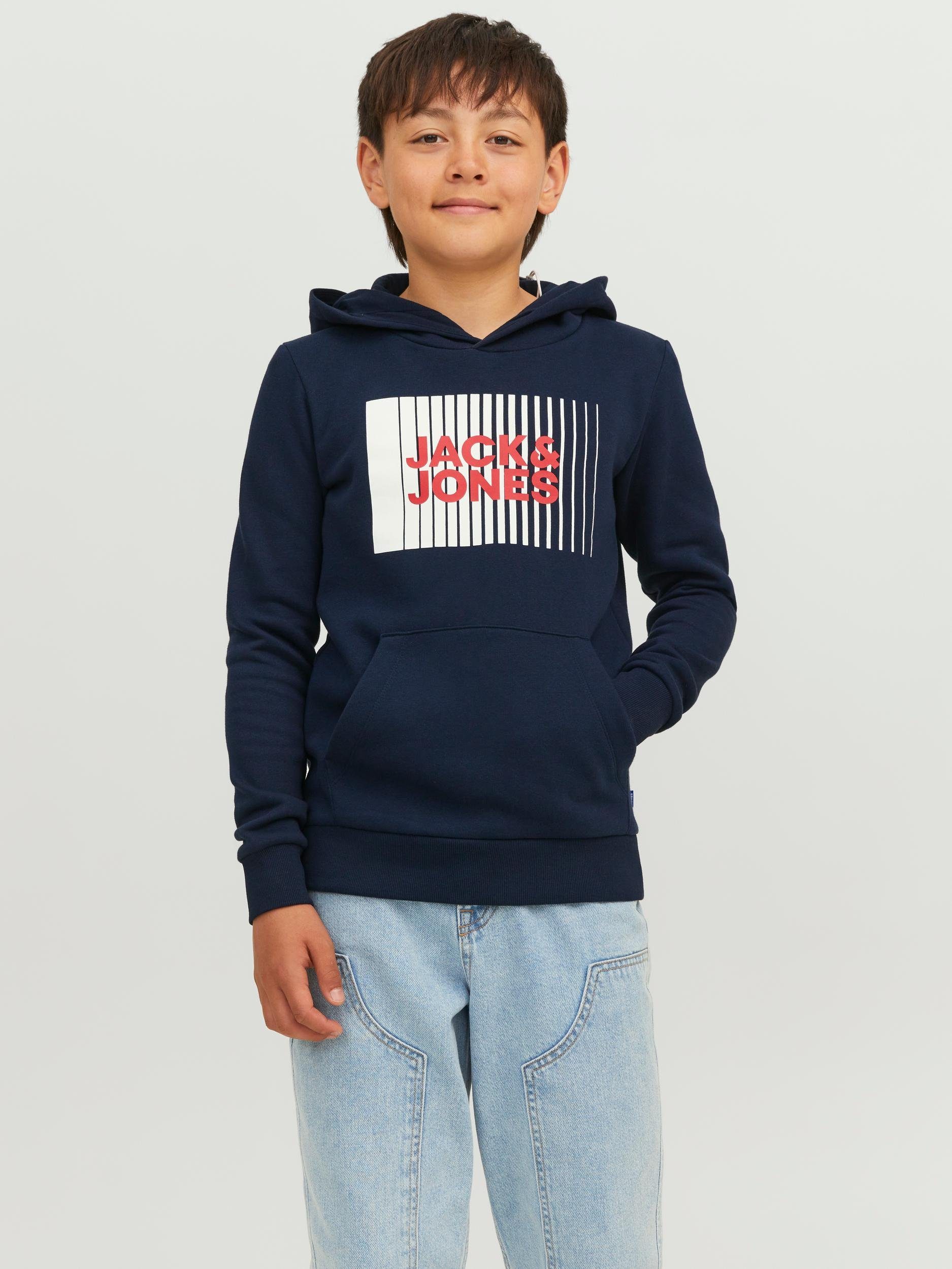 Jack & Jones Junior Sweatshirt SWEAT LOGO JJECORP navy blazer HOOD PLAY JNR