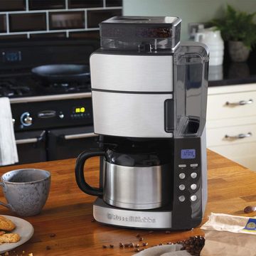 RUSSELL HOBBS Kaffeevollautomat mit Mahlwerk Thermokanne Digitaler Timer, Brausekopf, Brausekopf für opt. Extraktion & Aroma] Grind&Brew (max 10 Tassen