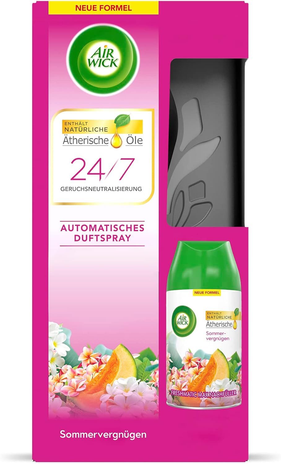 Air Wick Raumduft Freshmatic Max Sommervergnügen (Starter-Set mit Gerät und 1 Nachfüller 250ml, Batteriebetrieben)