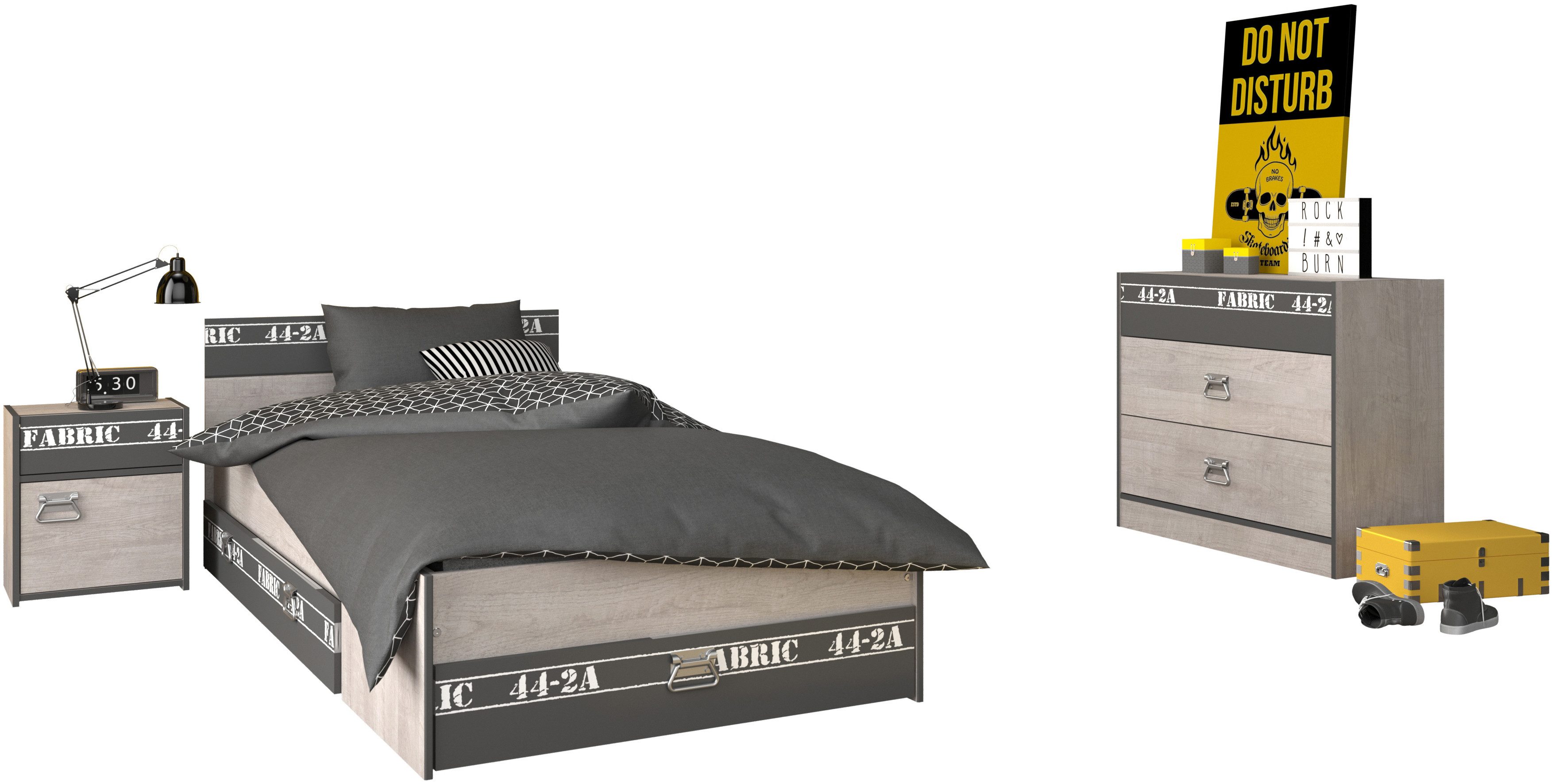 Parisot Jugendzimmer-Set Parisot Fabric 14, (Set, 4-tlg., 4-teilig)
