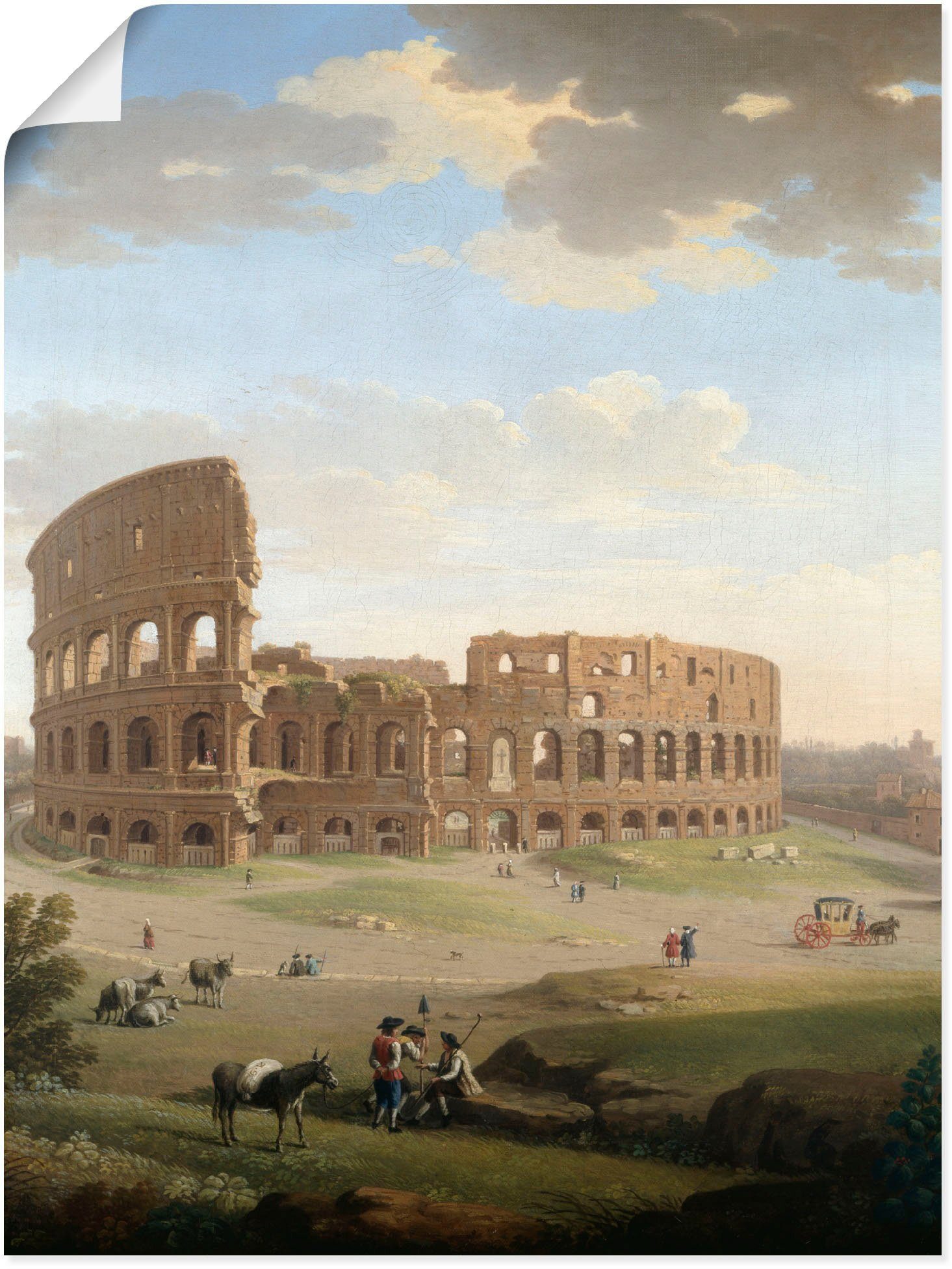 Erstklassig Artland Wandbild Rom, Ansicht des versch. Wandaufkleber Leinwandbild, als Größen Alubild, Poster (1 oder Kolosseums, St), in Gebäude