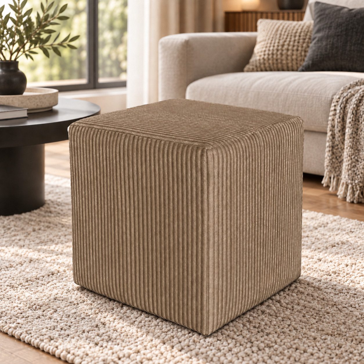 Best for Home Sitzwürfel Pouf Hocker – Samt, Fußhocker & Sitzpuff (Sitzwürfel / Pouf Hocker, 1 St., 1x Sitzwürfel / Pouf Hocker), multifunktional, Dekoelement, kompakt, weich gepolstert