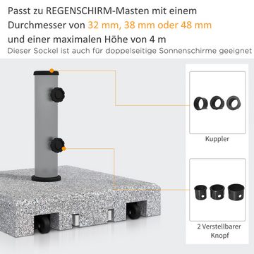 Outsunny Schirmhalter 38,5 kg Sonnenschirmständer mit Rollen, für Stöcke bis Ø 48 mm, Schirmständer, 1 tlg., Sonnenschirmfuß