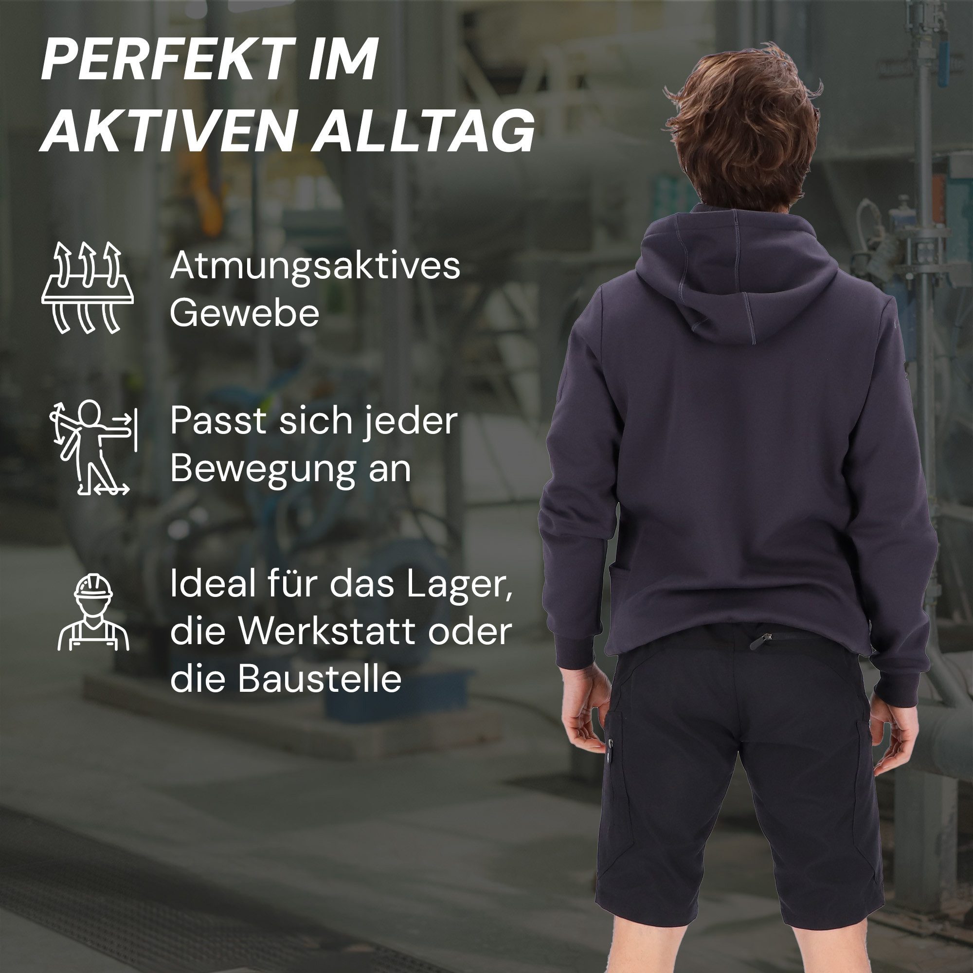 PUMA Workwear Hoodie ADVANCED Herren Pullover mit Kapuze und Taschen Atmungsaktives Gewebe - Ideal für Handwerk Werkstatt und Logistik – Bild 4 von 5