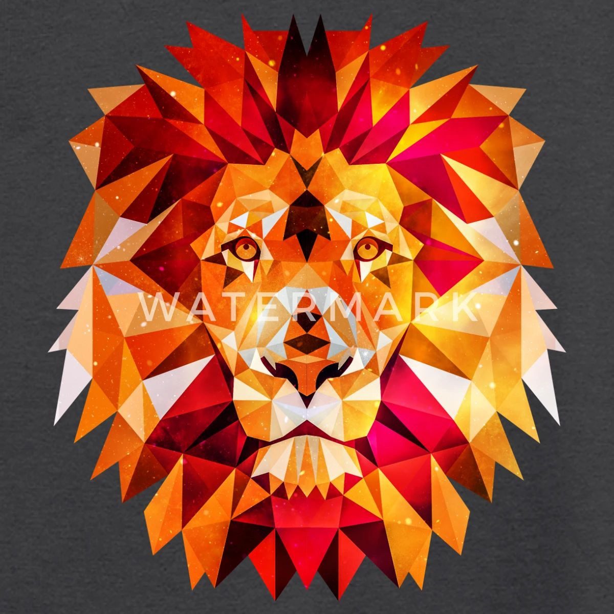 Spreadshirt T-Shirt Löwe Polygon Löwenkopf König Der Tiere Teenager T-Shirt (1-tlg)