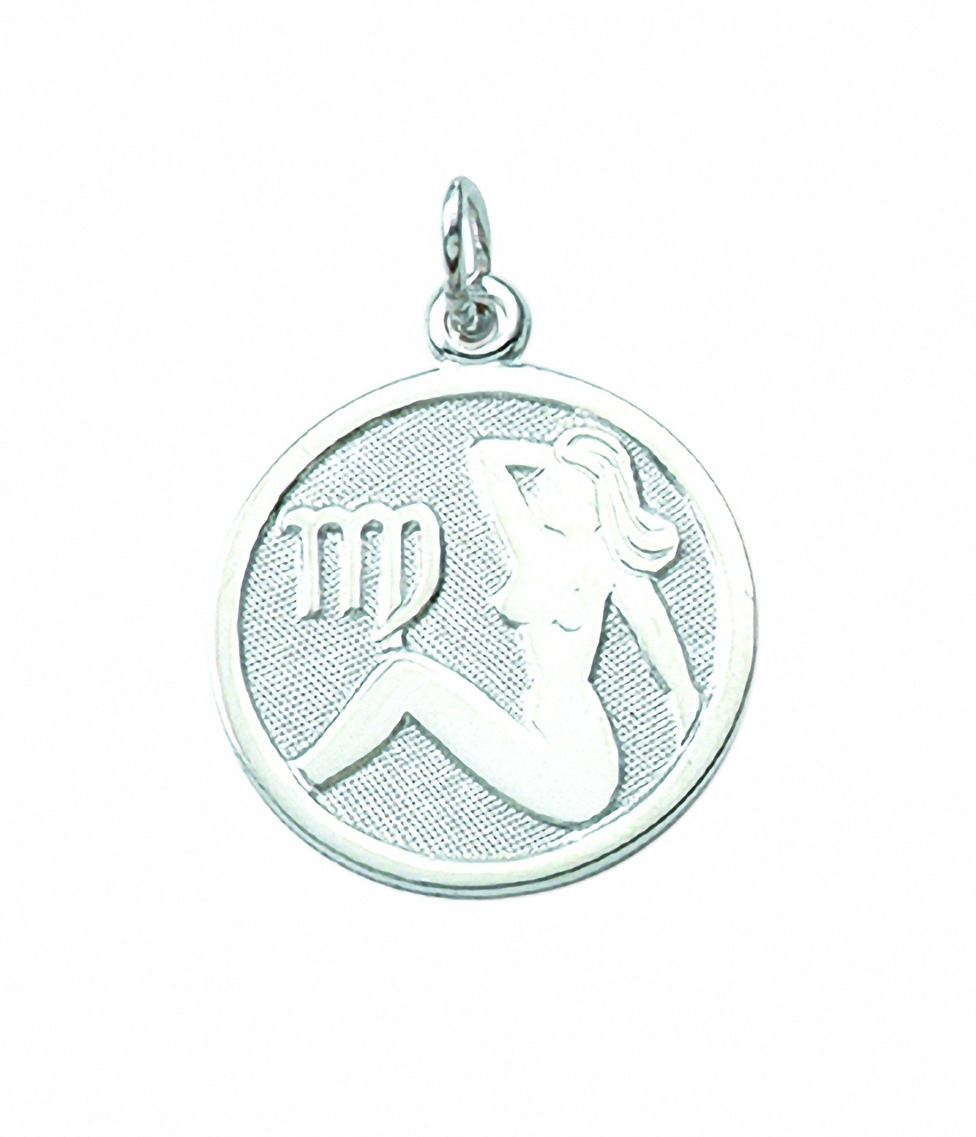 Adelia´s Kette mit Anhänger 925 Silber Sternzeichen Anhänger Jungfrau Ø 15,7 mm, Schmuckset - Set mit Halskette