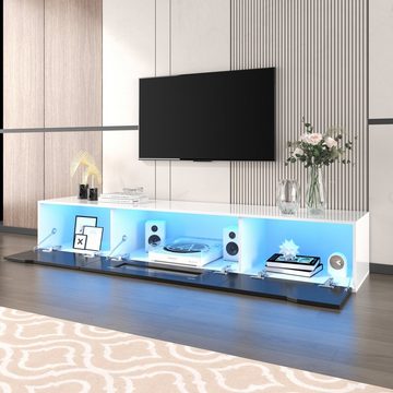 PFCTART TV-Schrank Hochglanz-TV-Schrank, mit farbwechselnder LED-Beleuchtung Breite 35 cm, Länge 180cm