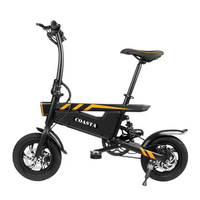 REDOM E-Bike E Bike E-Fahrrad Elektrofahrrad Elektro Fahrrad 12 Zoll klappbar klein, Heckmotor, (ohne Straßenzulassung, Hinterradmotor, 36V 7.8Ah, 250W bürstenloser Motor), 25 km/h Reichweite bis zu 18 km Fahrrad mit Batterie Federgabel App