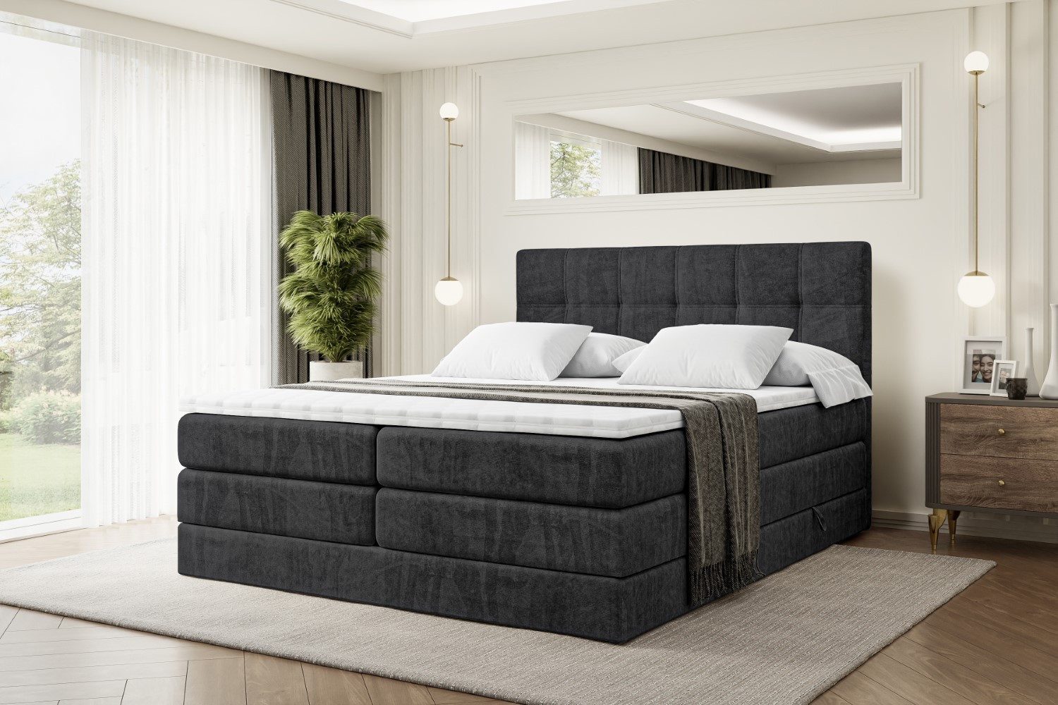 ALTDECOR Boxspringbett MARCE KING (Multipocket-Matratze H4, günstig online kaufen