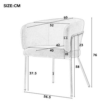 OKWISH Polsterstuhl Esszimmerstuhl, Armlehnstuhl Wohnzimmerstuhl Kaninchendaunenimitat