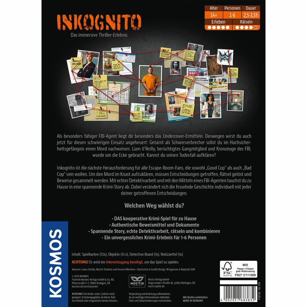 Kosmos Spiel Masters of Crime Inkognito