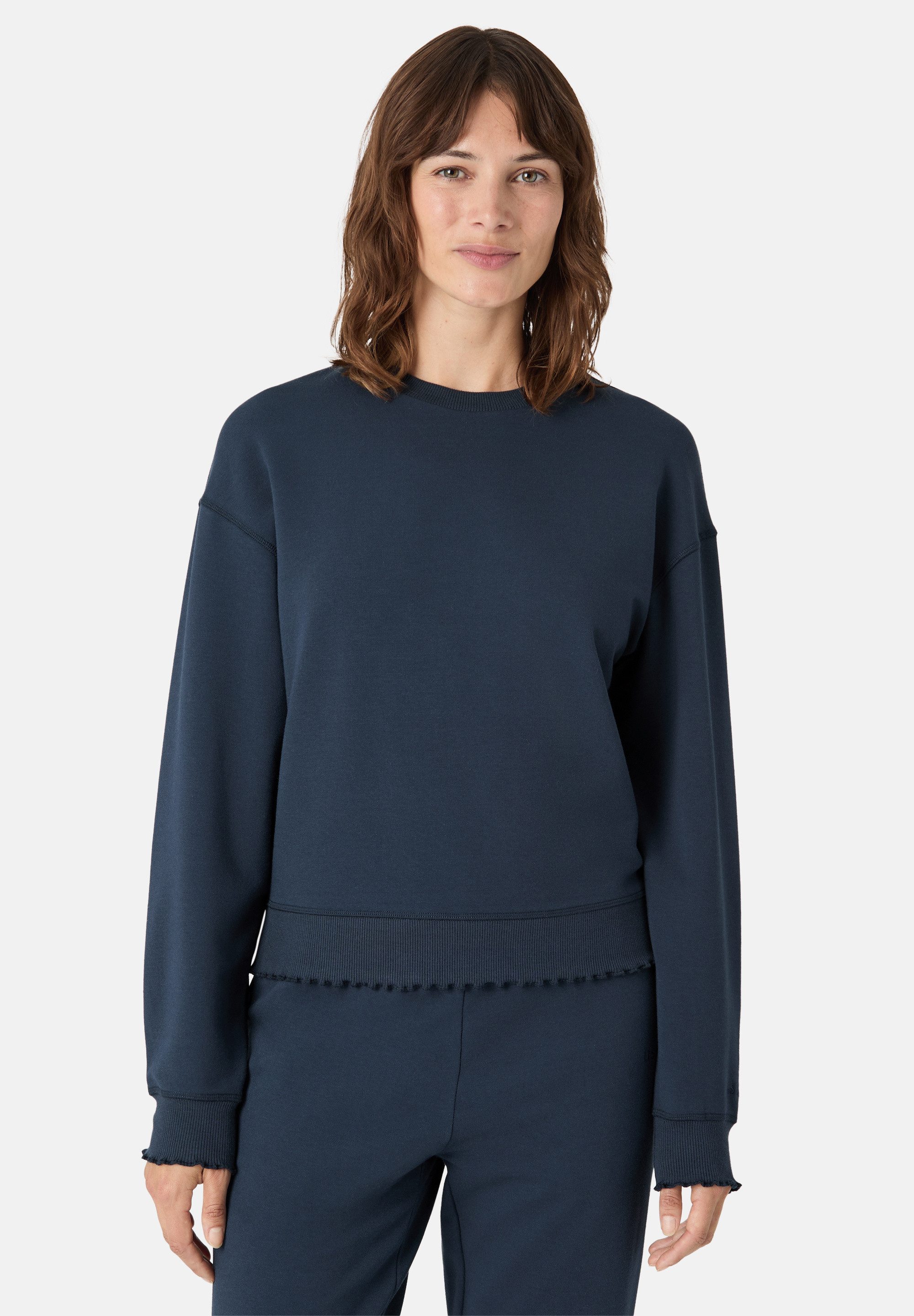 Les Lunes Sweatshirt BONNIEE Frills Sweatshirt Lockerer Schnitt, Wellenkanten, Logo-Stickerei