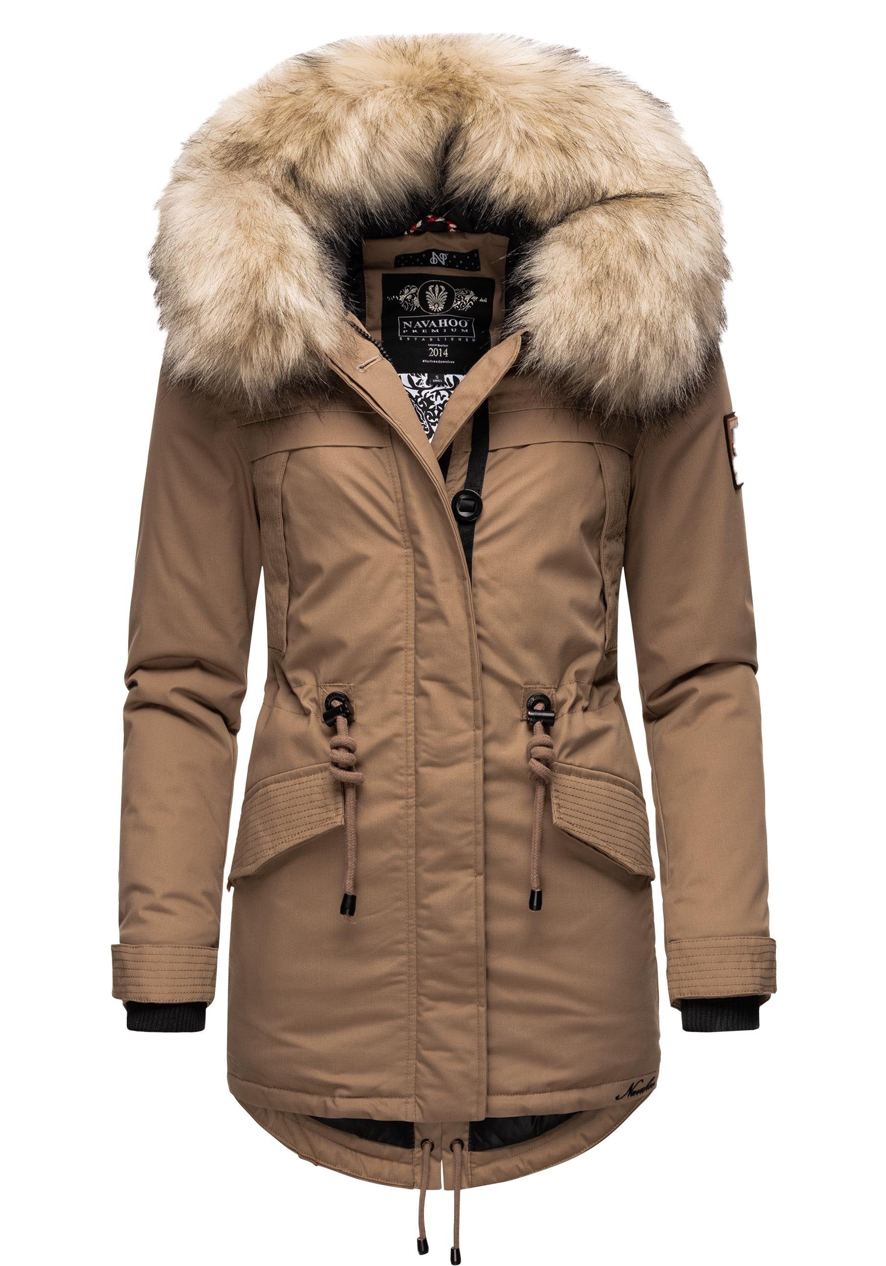 Navahoo Wintermantel Lady Like edler Parka m. abnehmbarem Kunstfell