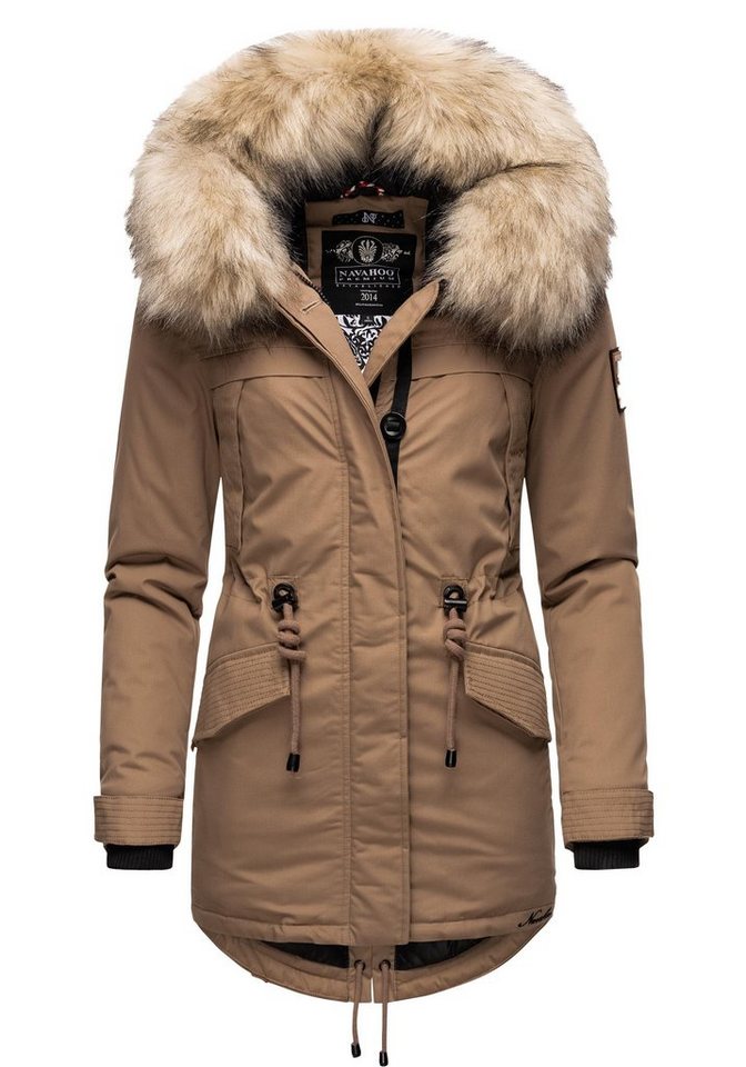 Navahoo Wintermantel Lady Like edler Parka m. abnehmbarem Kunstfell,  Wasserabweisendes Obermaterial, Innenfutter warm gesteppt