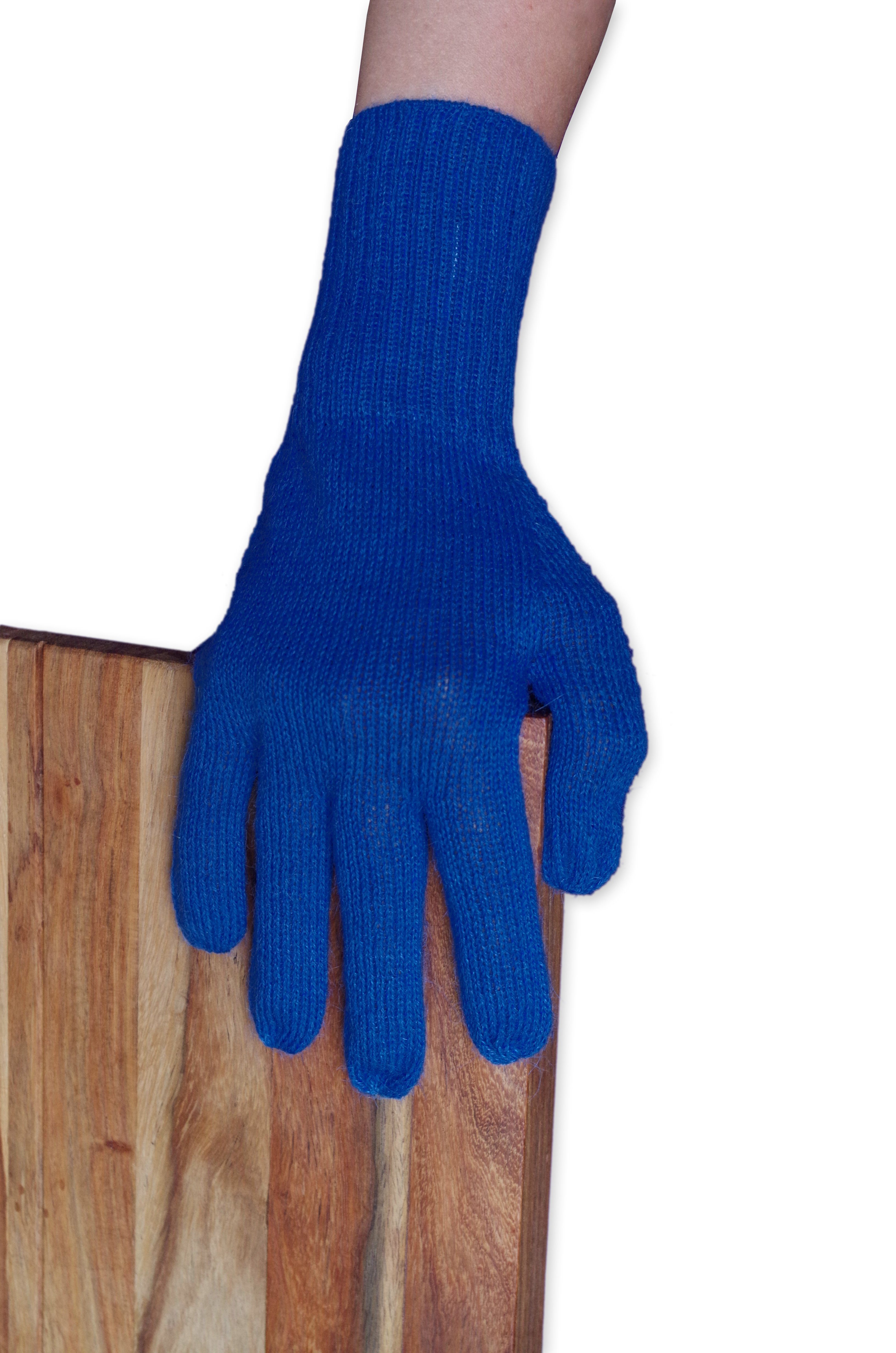 Posh Gear Strickhandschuhe Guantino Alpaka blau aus Fingerhandschuhe 100% Alpakawolle dunkel