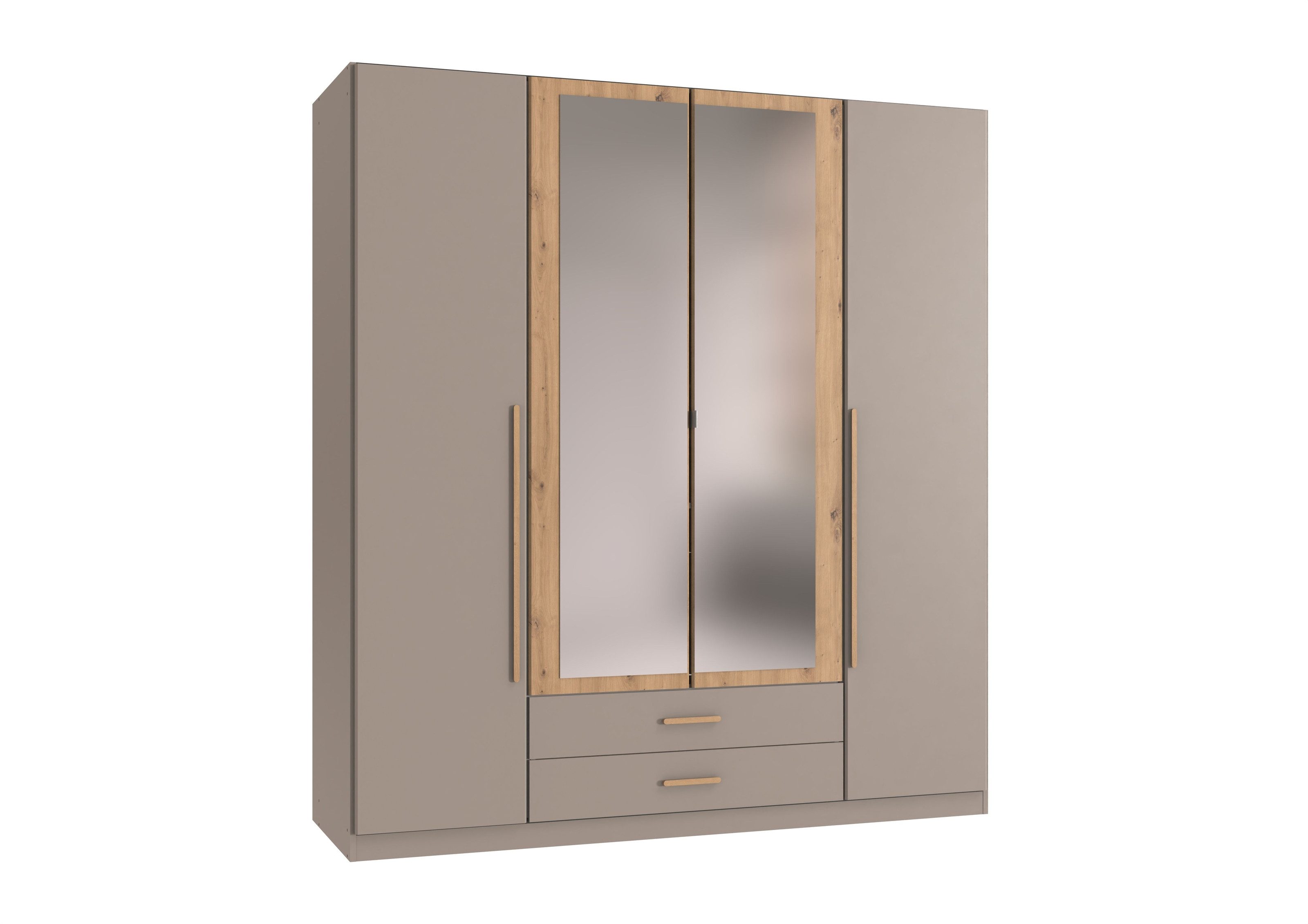 freiraum Drehtürenschrank MARBURG in SAHARAGRAU + ARTISAN - 180x199x58cm (BxHxT)