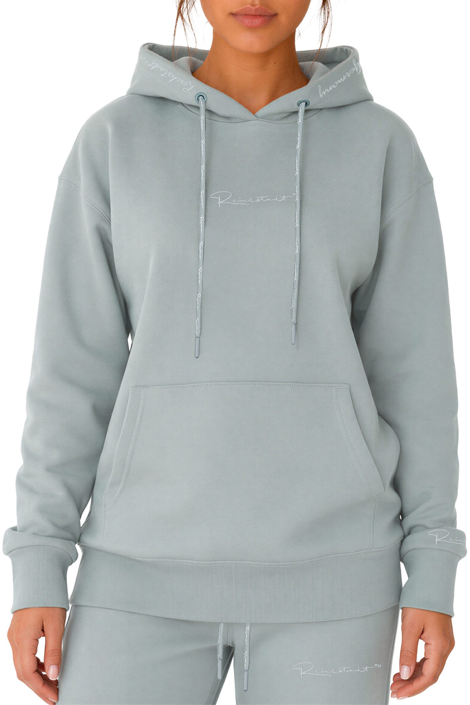 Reichstadt Kapuzenpullover Damen Relaxed Fit Hoodie Marken-Stick 23RSW038 600 g/m² Schwergewicht – gestickt statt gedruckt