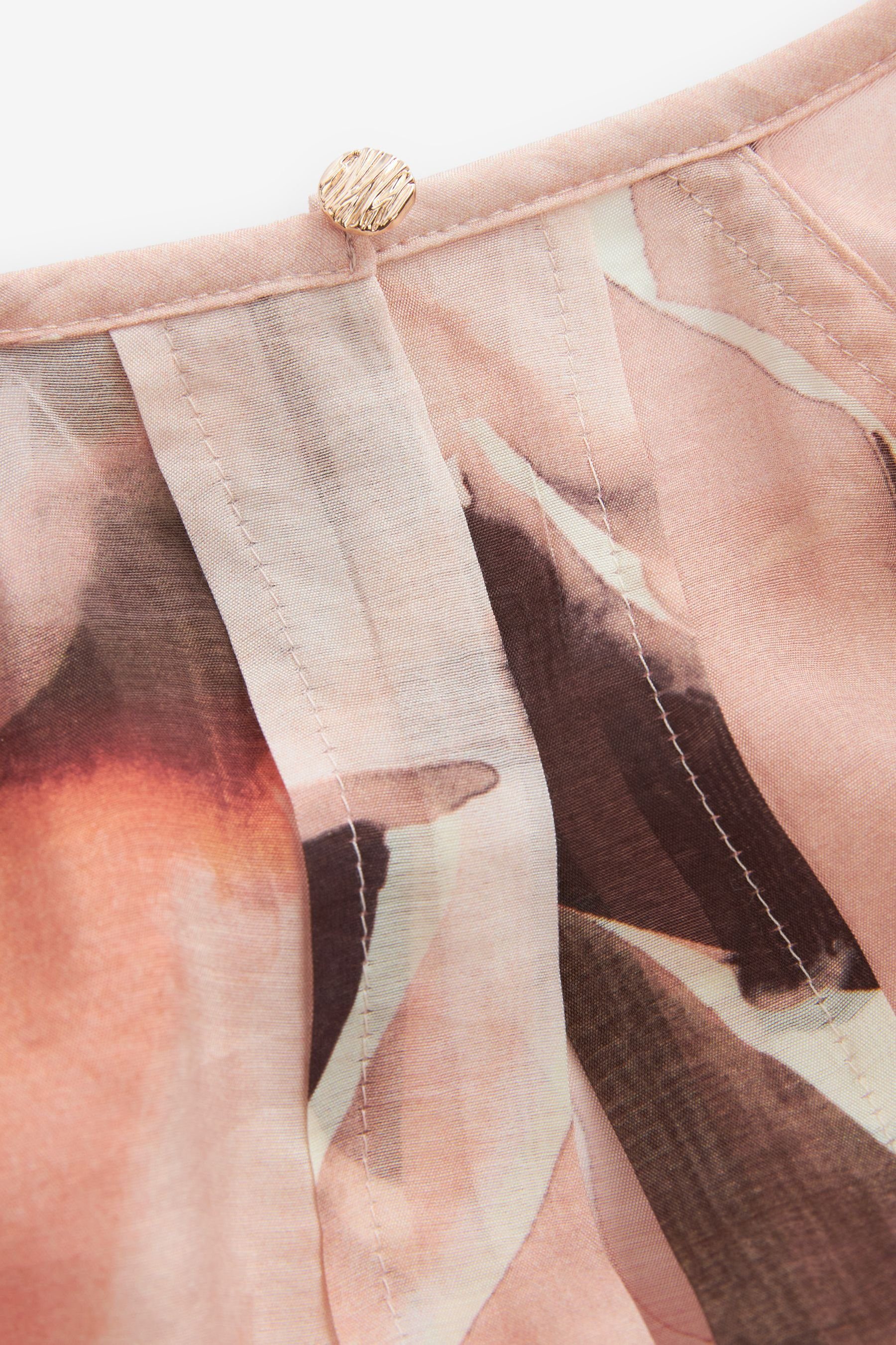 Next Langarmbluse Bluse mit weiten Ärmeln und Bindedetail, Kurzgröße (1-tlg)