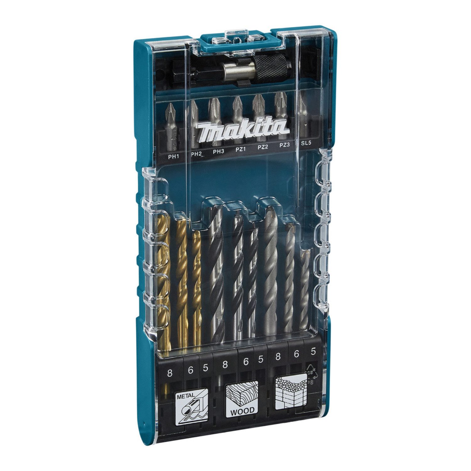 Makita Bohrer- und Bit-Set Makita Bohrer-Bit-Set 17-tlg. D-74887, (17-tlg)