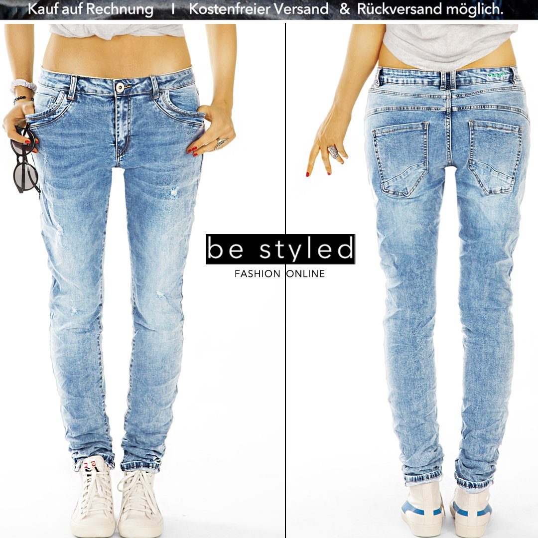 be styled Boyfriend-Jeans destroyed Hüftjeans, relaxed look used Damenhosen j20r-1 bequemen im