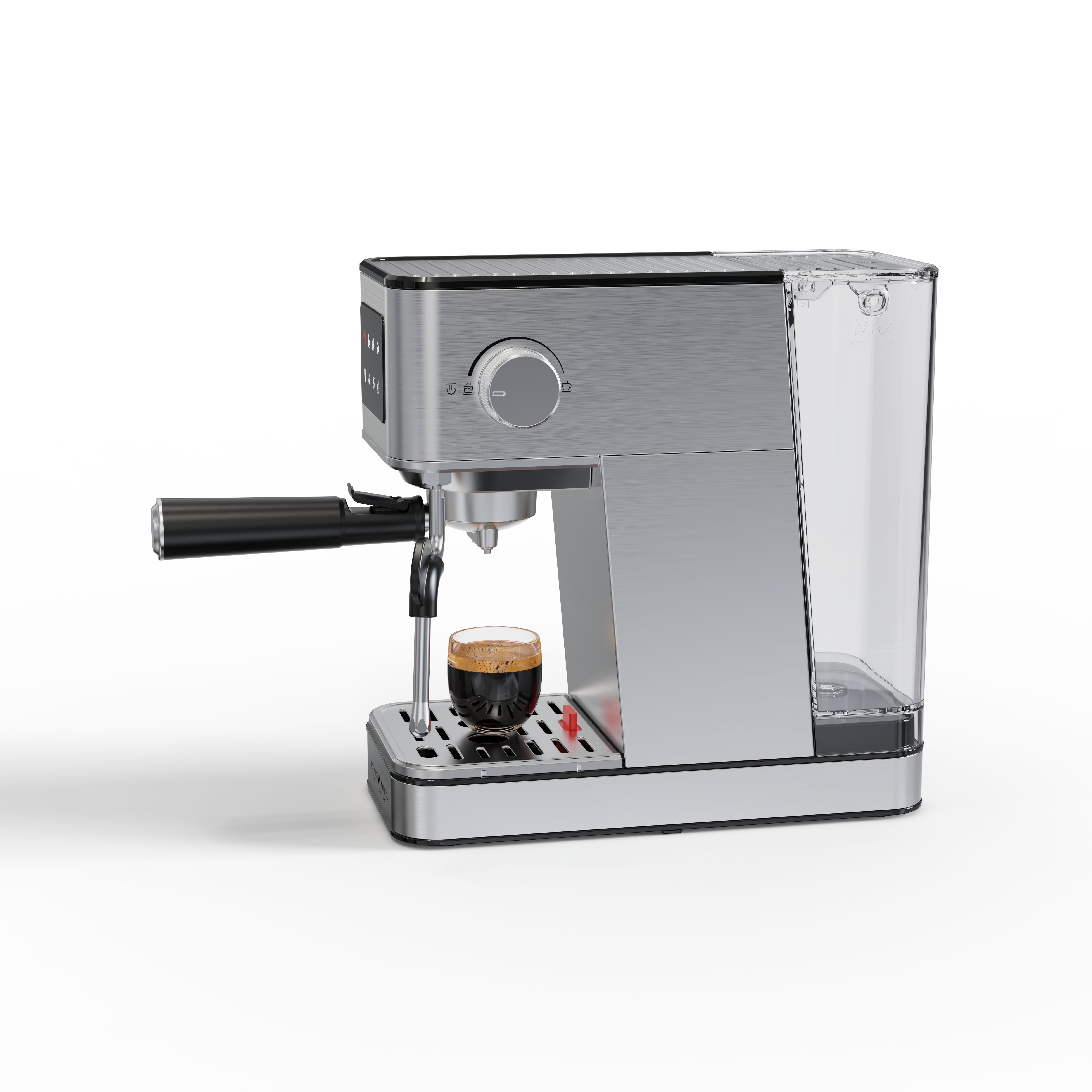 KeMar Kitchenware Espressomaschine KEM-117, Edelstahlsiebfilter, Touch Display, 20 Bar, 1,7 Liter Wassertank, schlankes Design