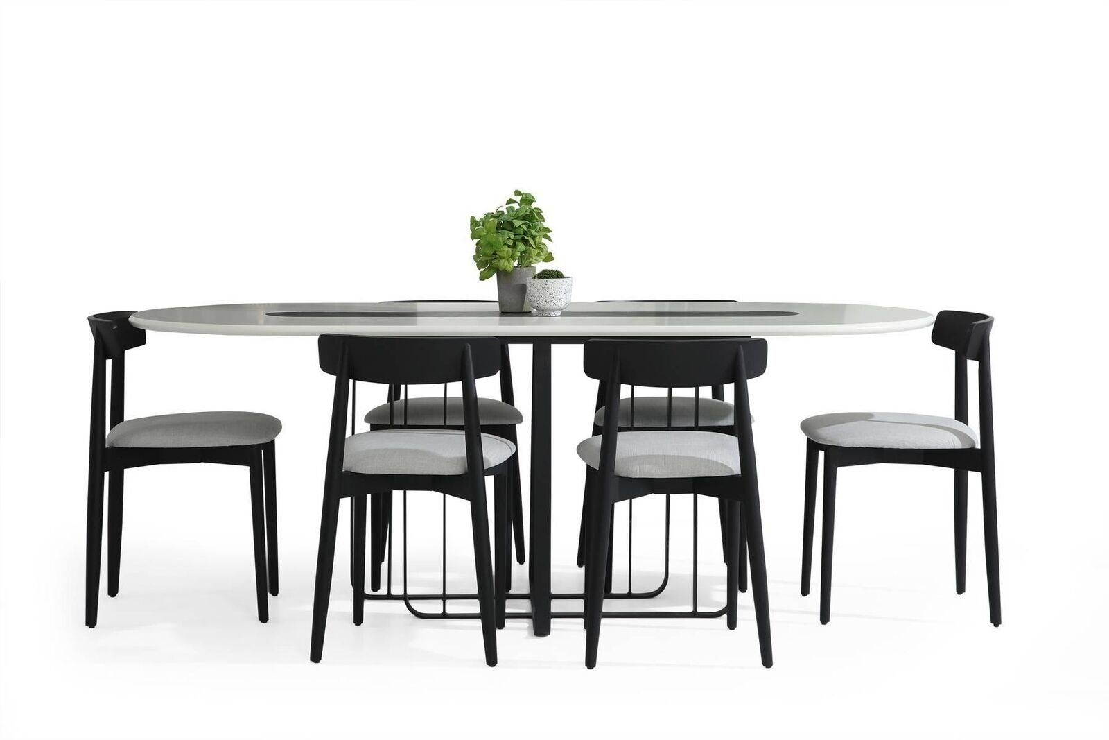 JVmoebel Esszimmer-Set Esszimmer Gruppe Sideboard Europa Weiß, Holz Made Esstisch + Tisch (8-St., Stühle Stühle in Set Sideboard), 6x + 8tlg Esstisch