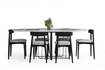 JVmoebel Esstisch Esstisch Tisch Esszimmer Essecke Esszimmertisch Holz Modern Weiß Oval (1-St., 1x nur Esstisch), Made in Europa