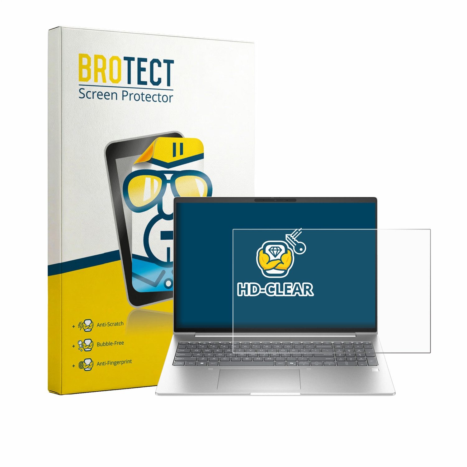 BROTECT Displayschutzfolie Schutzfolie für HP EliteBook 6 G2i 16", Displayschutz Schutz Folie Klar Transparent