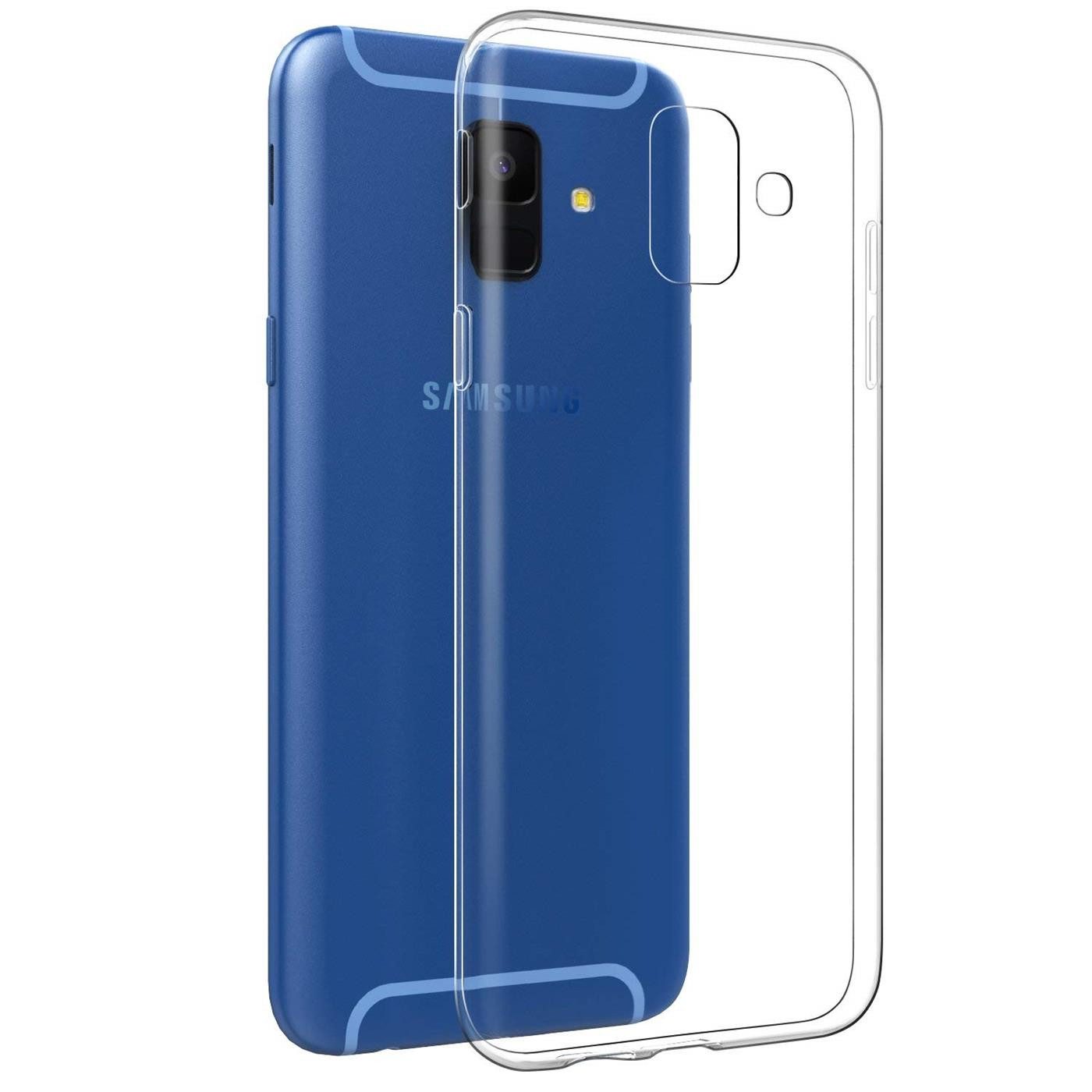 CoolGadget Handyhülle Silikon Handy Hülle Slim für Samsung Galaxy A6 Plus 6 Zoll, dünne TPU Schutzhülle Case in transparent / durchsichtig