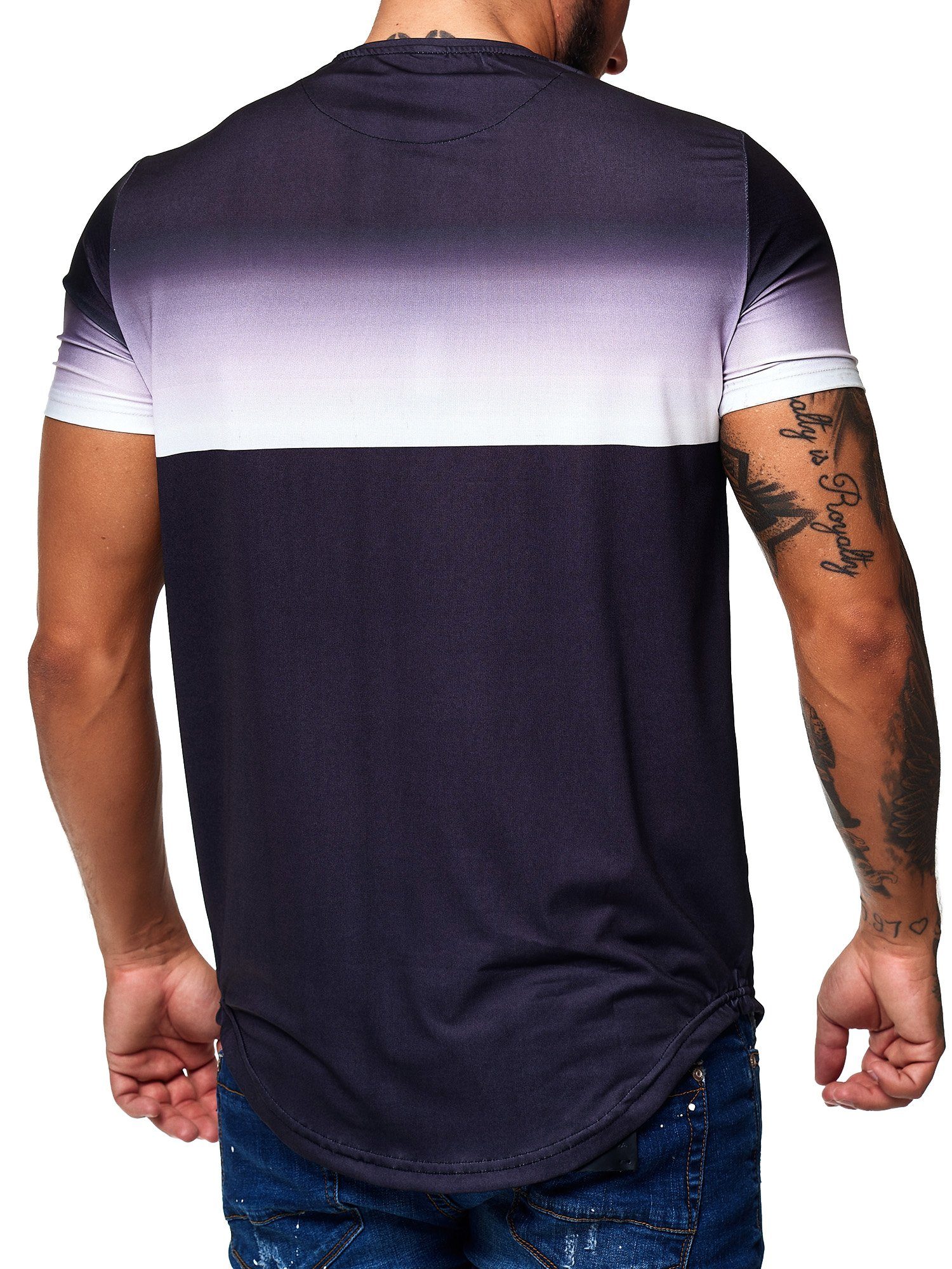 Kurzarmshirt T-Shirt Koburas Tee, 2172C Weiß Freizeit 1-tlg) (Shirt Casual Schwarz Polo Fitness