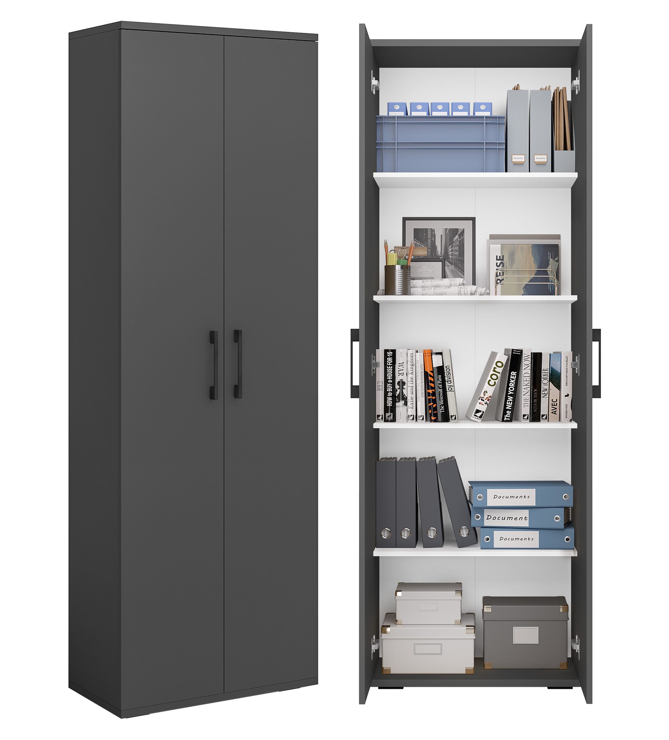 Bellamio Mehrzweckschrank Apol (Aktenschrank Anthrazitschwarz) mit günstig online kaufen
