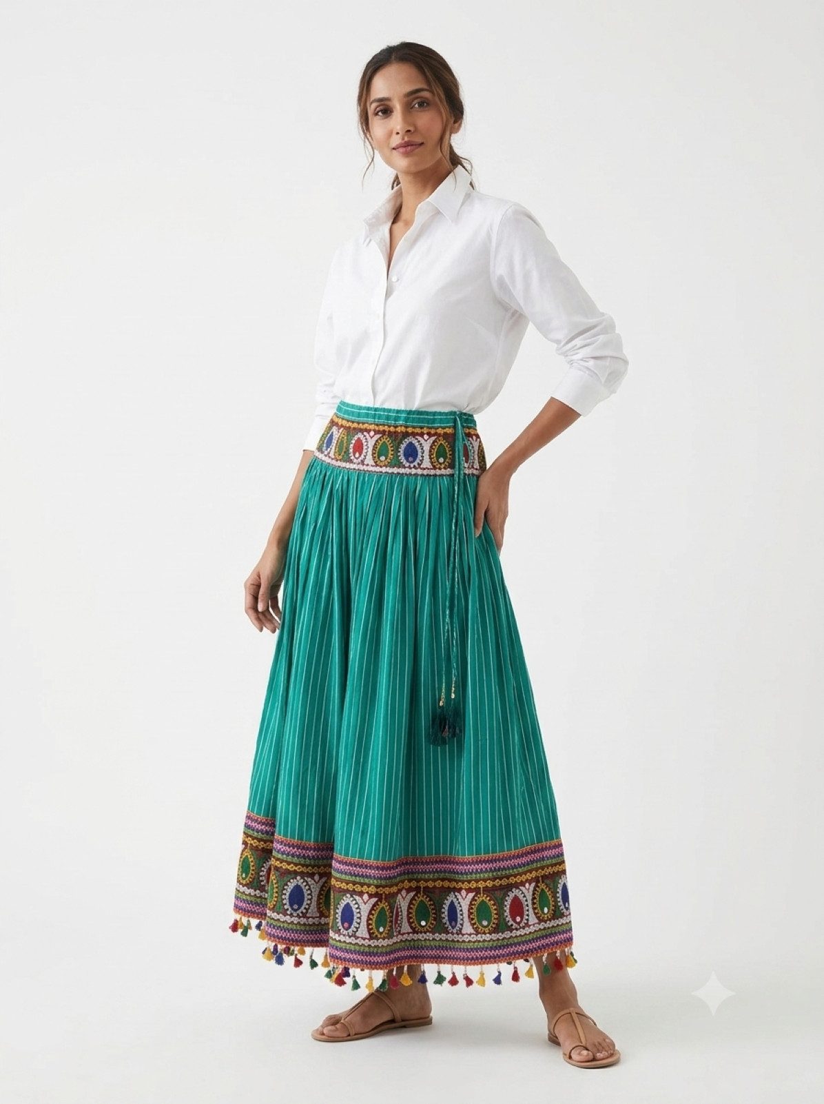 PfauGermany Maxirock Kuchi Embroidery Ethnic Skirt