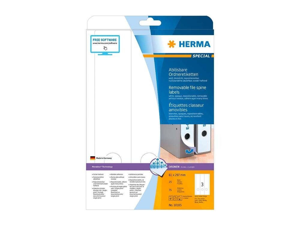 HERMA Aktenordner 75 HERMA Ordnerrückenschilder 61 x 297 mm