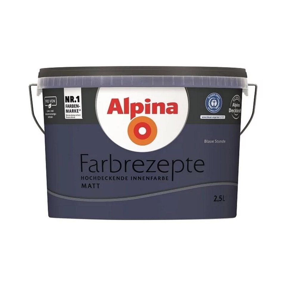 Alpina Wand- und Deckenfarbe Farbrezepte 2,5 L Blaue Stunde - Tiefes Dunkelblau