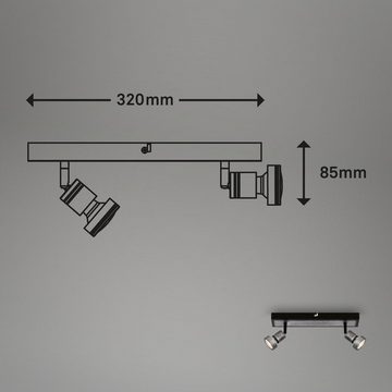 Briloner Leuchten LED Deckenspots 2927-024, LED wechselbar, Warmweiß, 2-flammig, antik-silber,dreh- und schwenkbar, inkl. 2x GU10