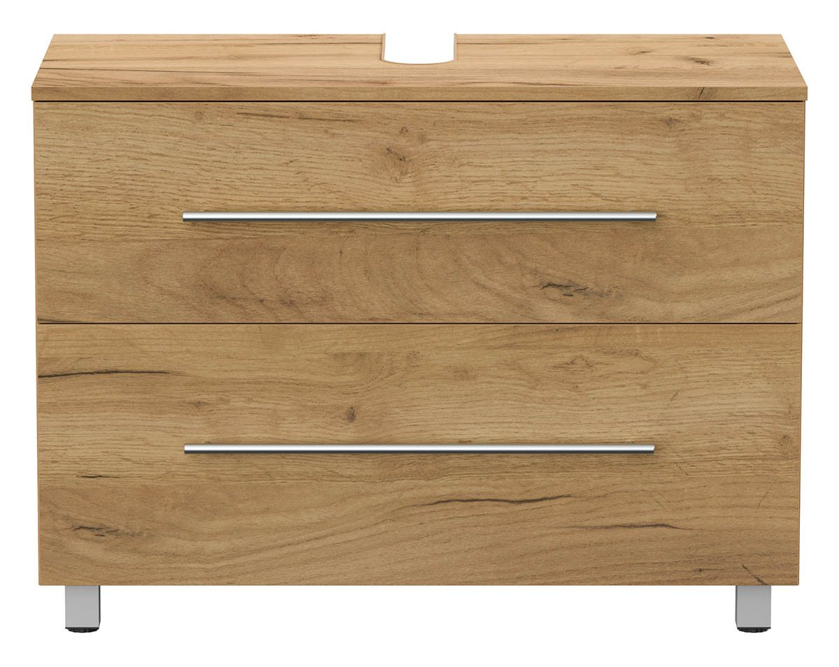 einfachgutemoebel Waschtisch-Set Badezimmer Stand-Waschtisch SENTINEL 85cm, gold-eiche, (Badmöbel Set, 1-St., Waschtisch Set)