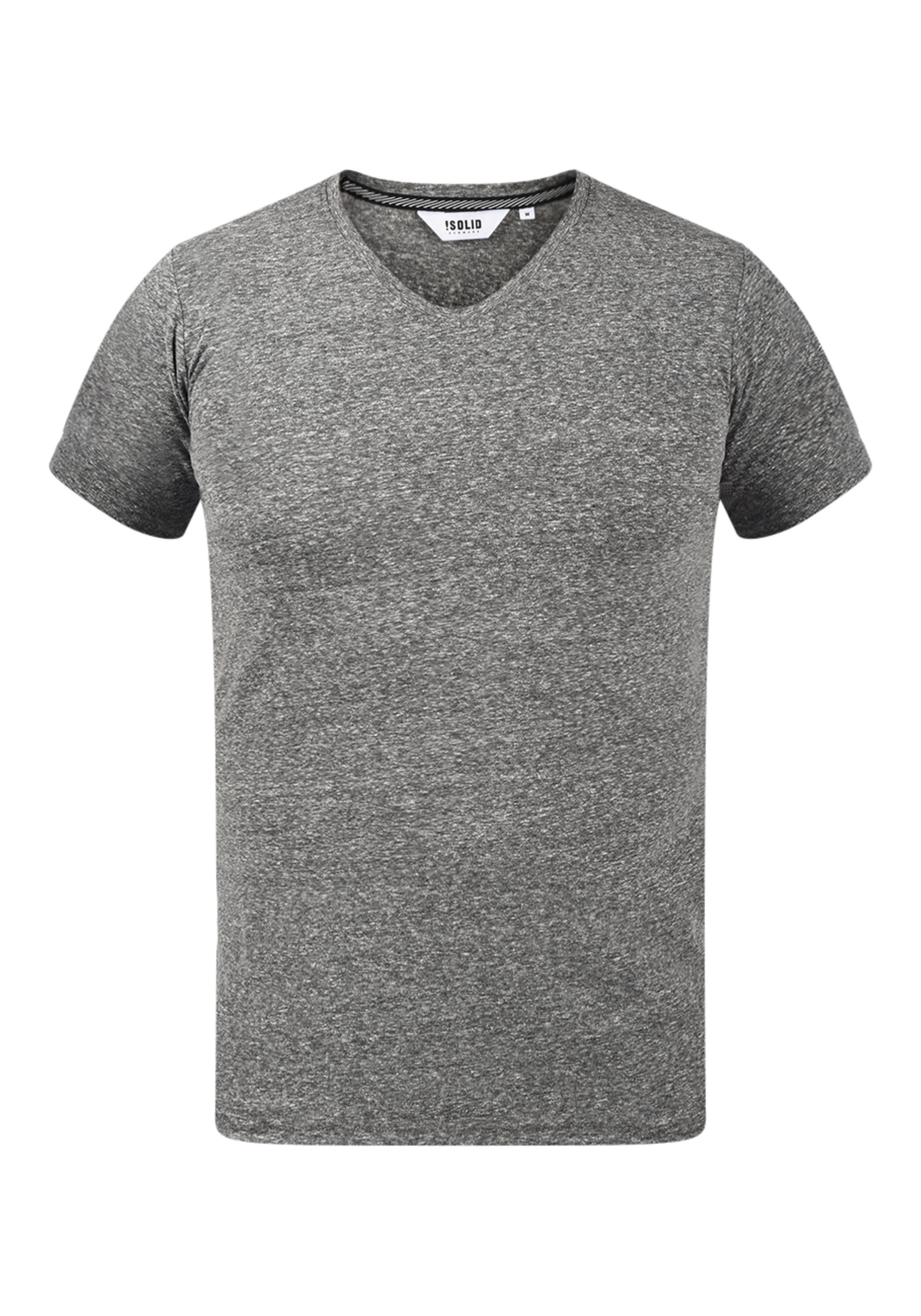 !Solid V-Shirt SDAlarus T-Shirt mit V-Ausschnitt Dark Grey Melange (8288)