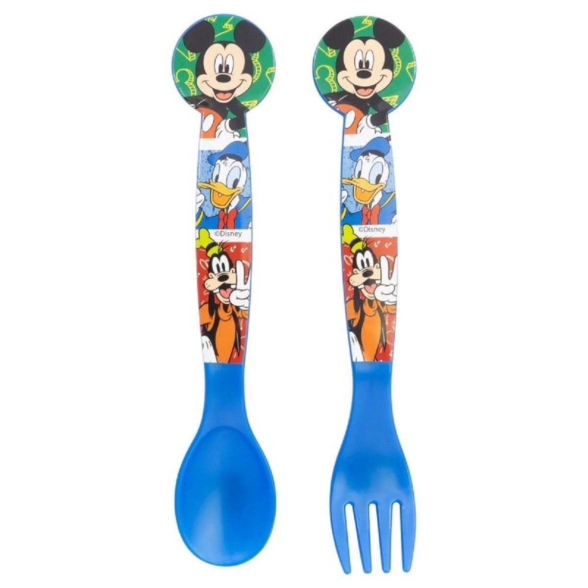 Disney Mickey Mouse Kinderbesteck Kinderbesteck Löffel und Gabel für Kinder (2-tlg), 1 Personen