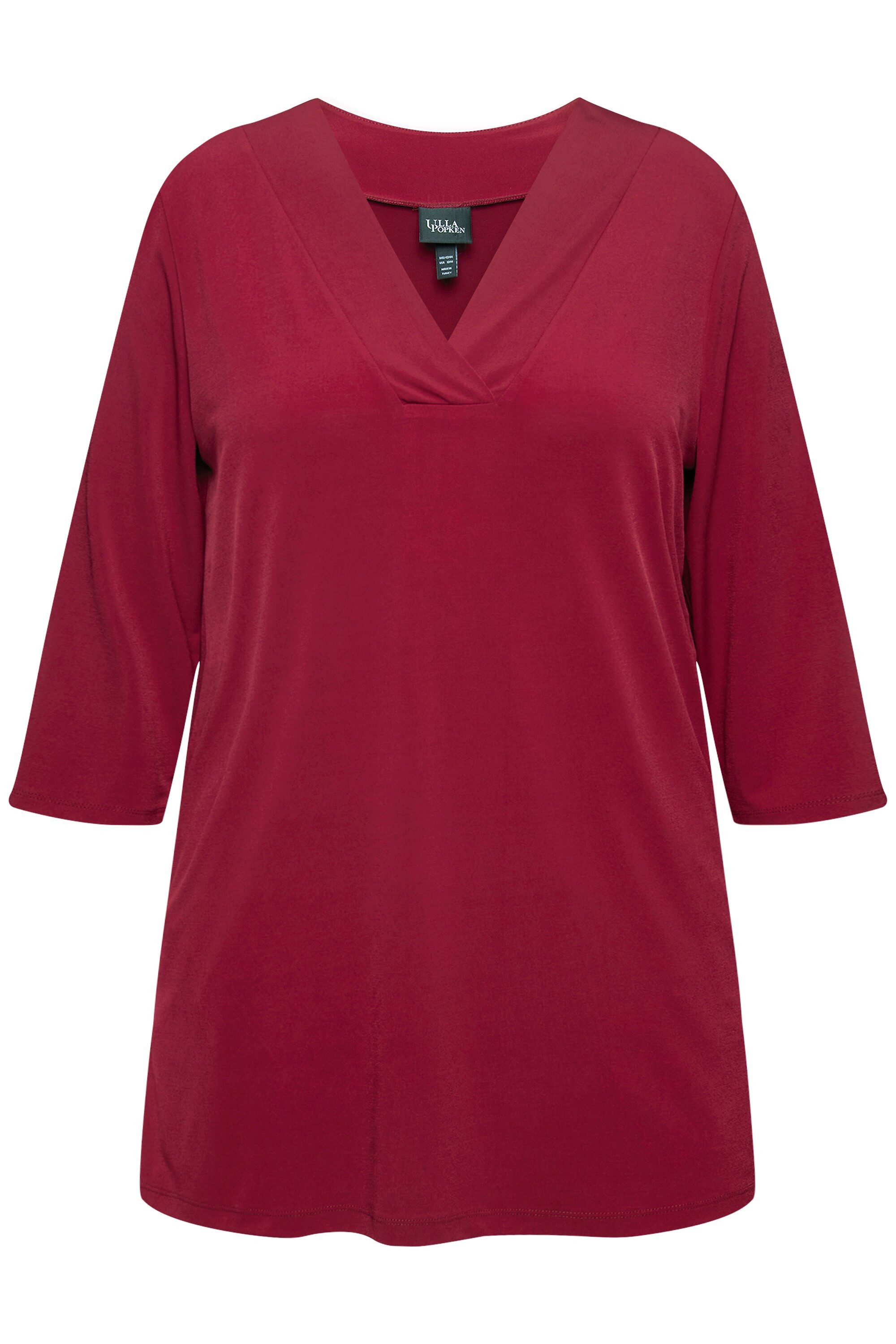 Ulla Popken Longshirt Longshirt A-Linie V-Ausschnitt günstig online kaufen