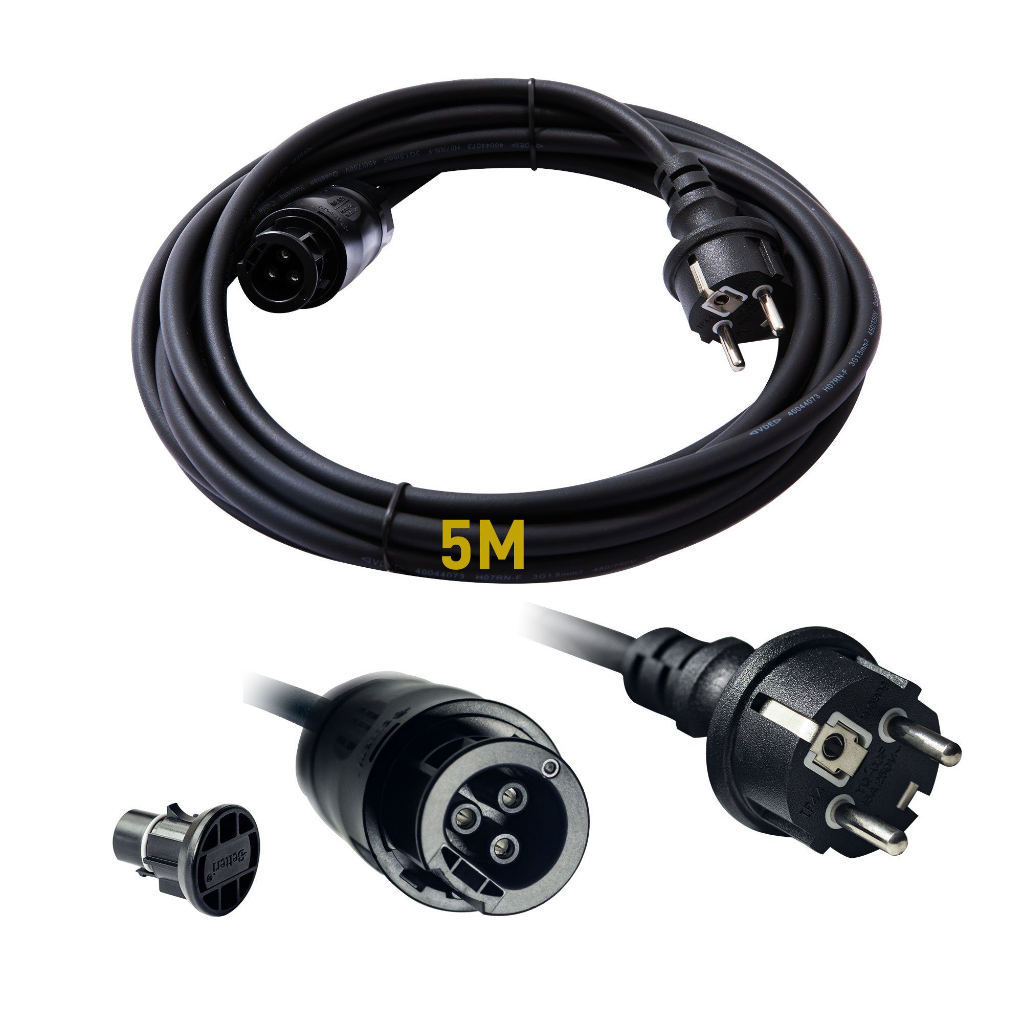 SolarMars Solaranlage Wechselrichter Betteri BC01 Kabel mit VDE Zertifikat, (Balkonkraftwerk Kabel 3 polig, mit Betteri BC01 Buchse(IP68), für Mikrowechselrichter