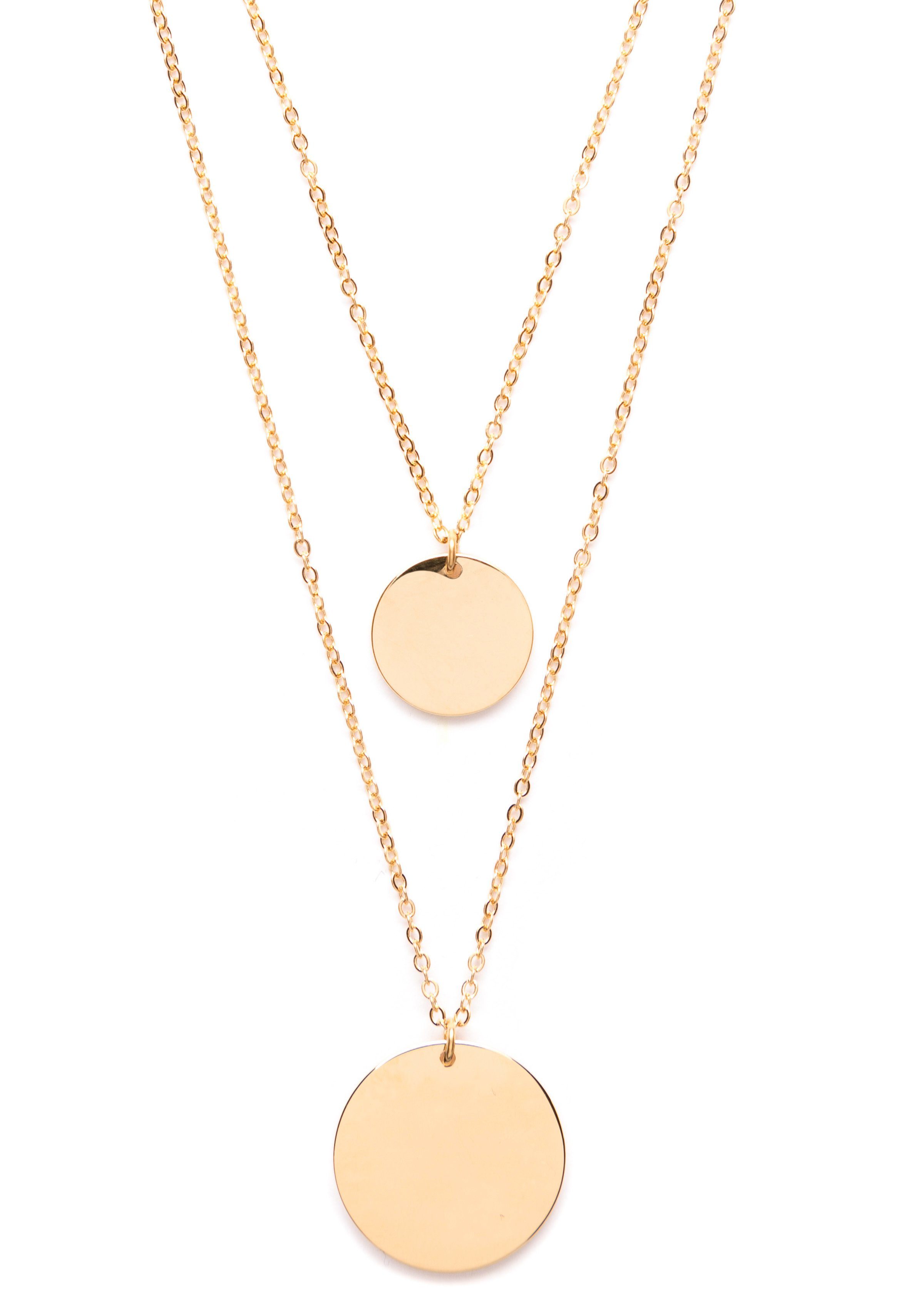 Hey Happiness Kette mit Anhänger 2er Layer Plättchen, wasserfest, Zweireihi günstig online kaufen