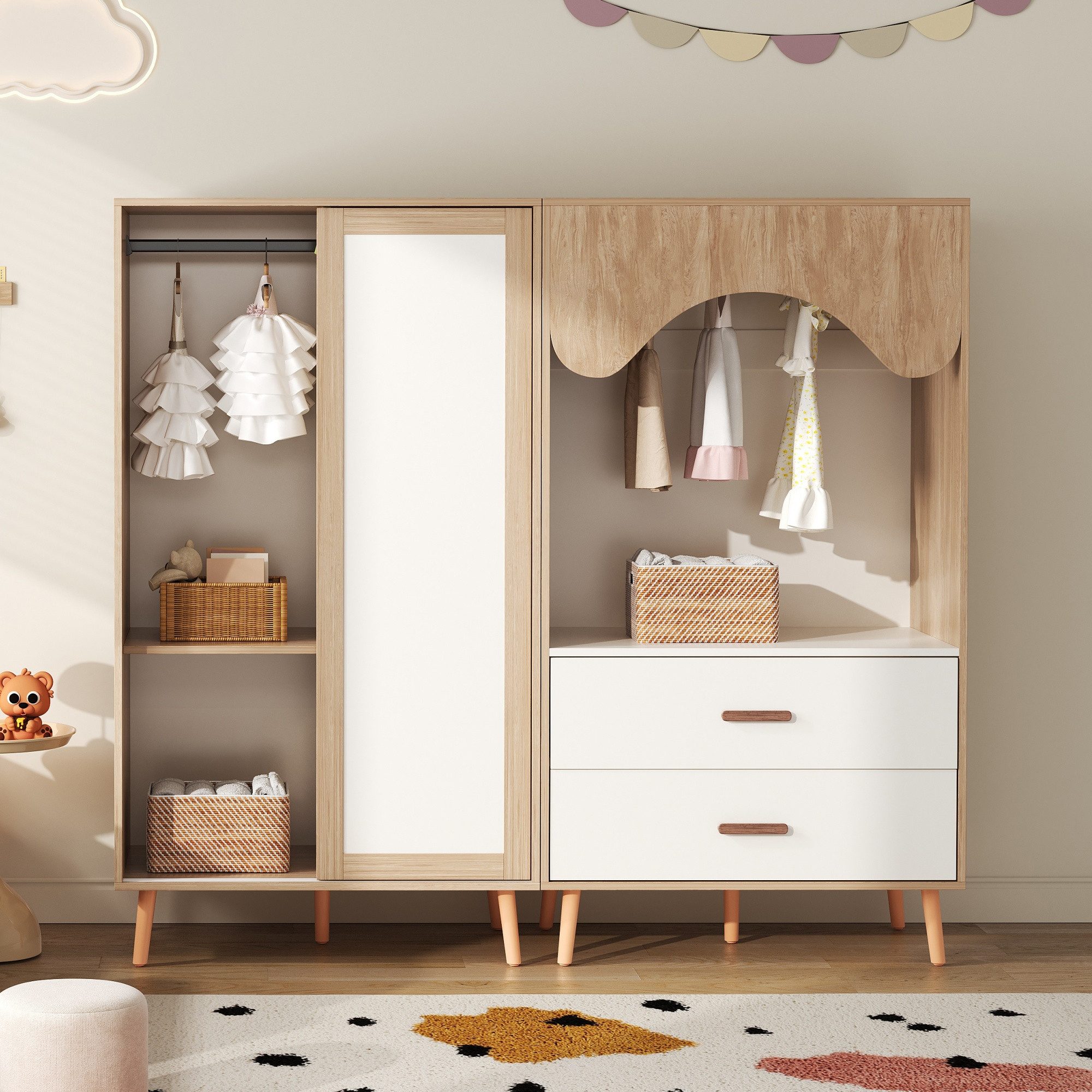 MODFU Kleiderschrank mit flexibler Aufteilung (Kinderzimmer-Set, günstig online kaufen