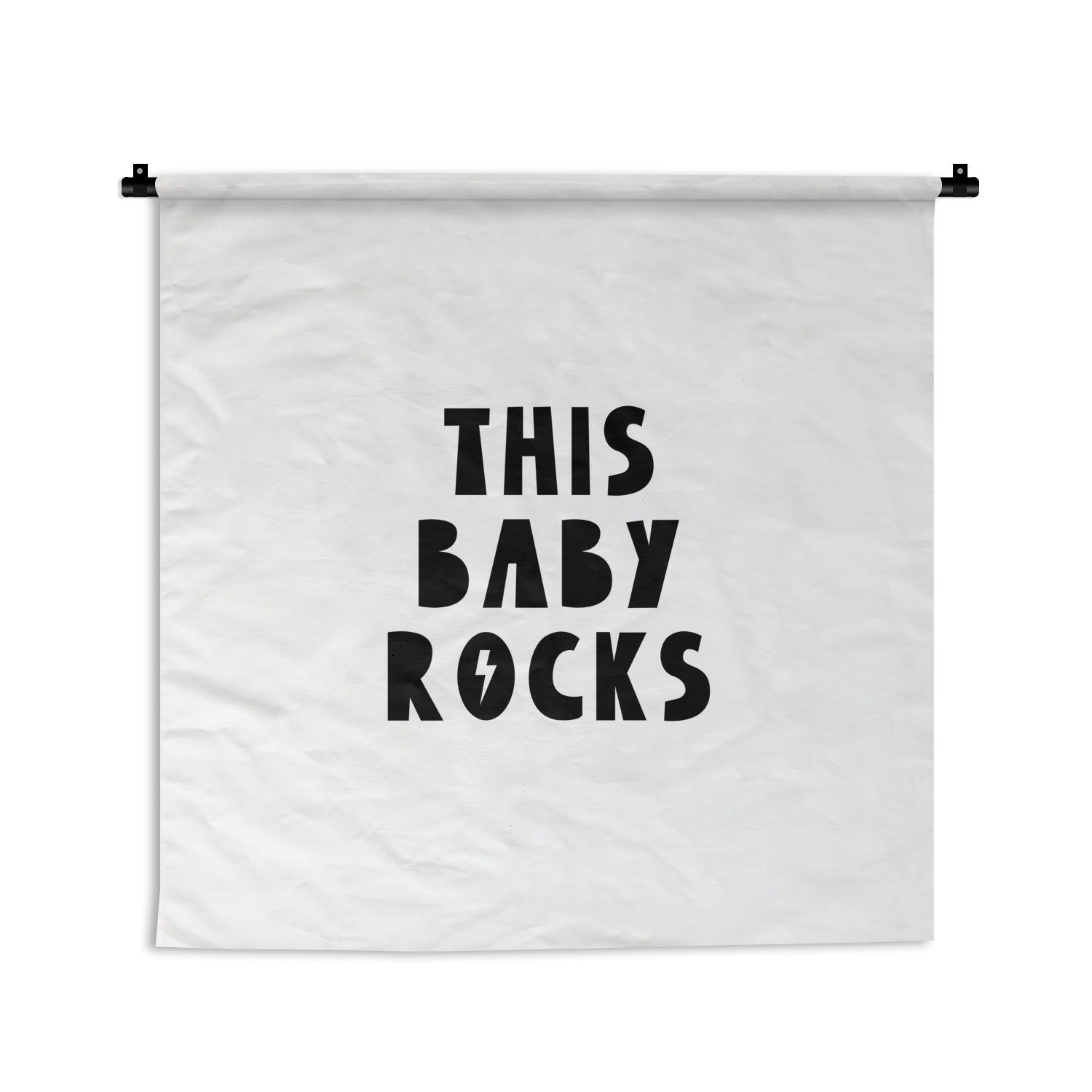 MuchoWow Wanddekoobjekt Zitate - Dieses Baby rockt - Baby - Kinder - Sprichwörter, Wanddeko für Wohnzimmer, Schlafzimmer, Kleid, Wandbehang, Kinderzimmer