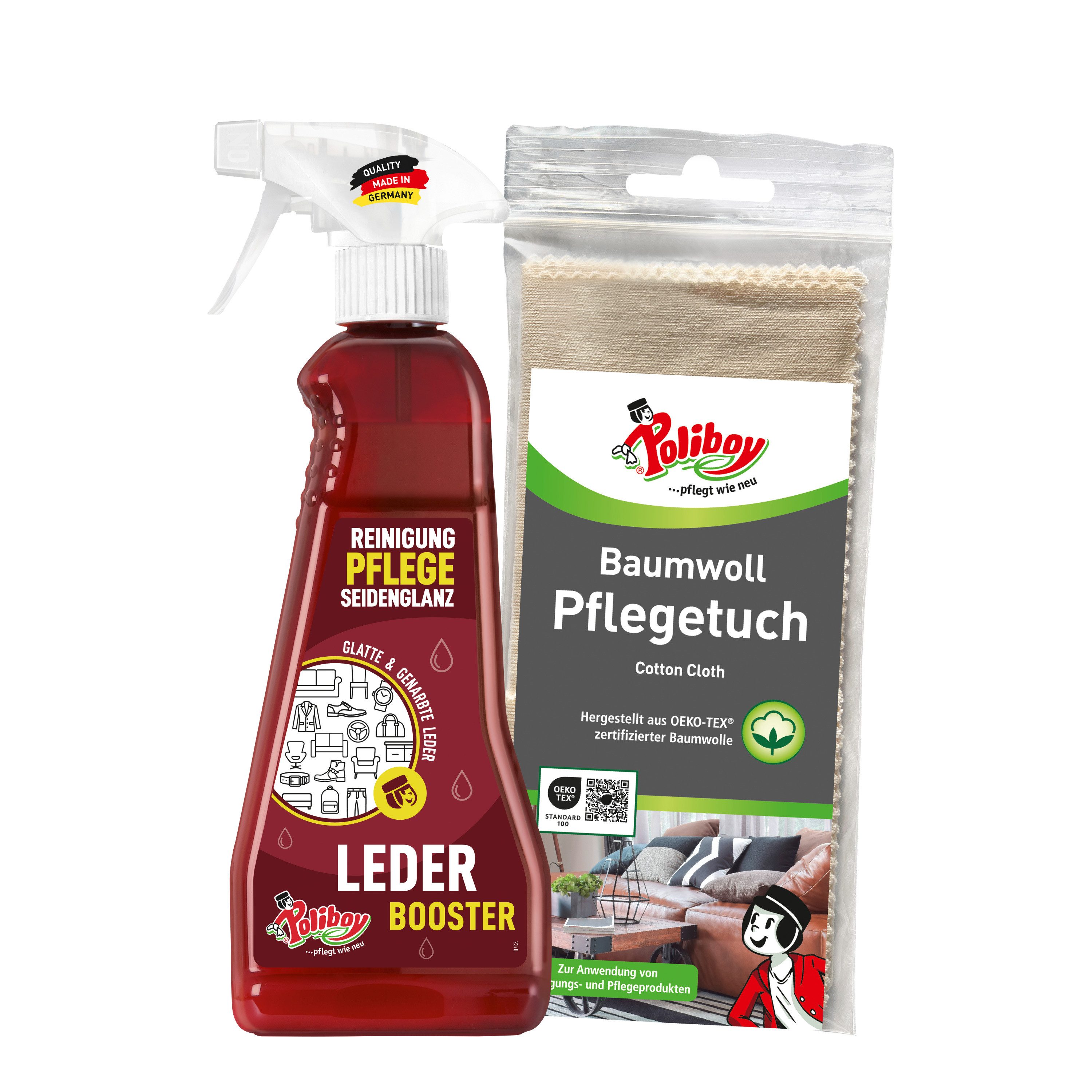 99A2201, Leder Booster - 375ml - mit Baumwolltuch Lederreiniger