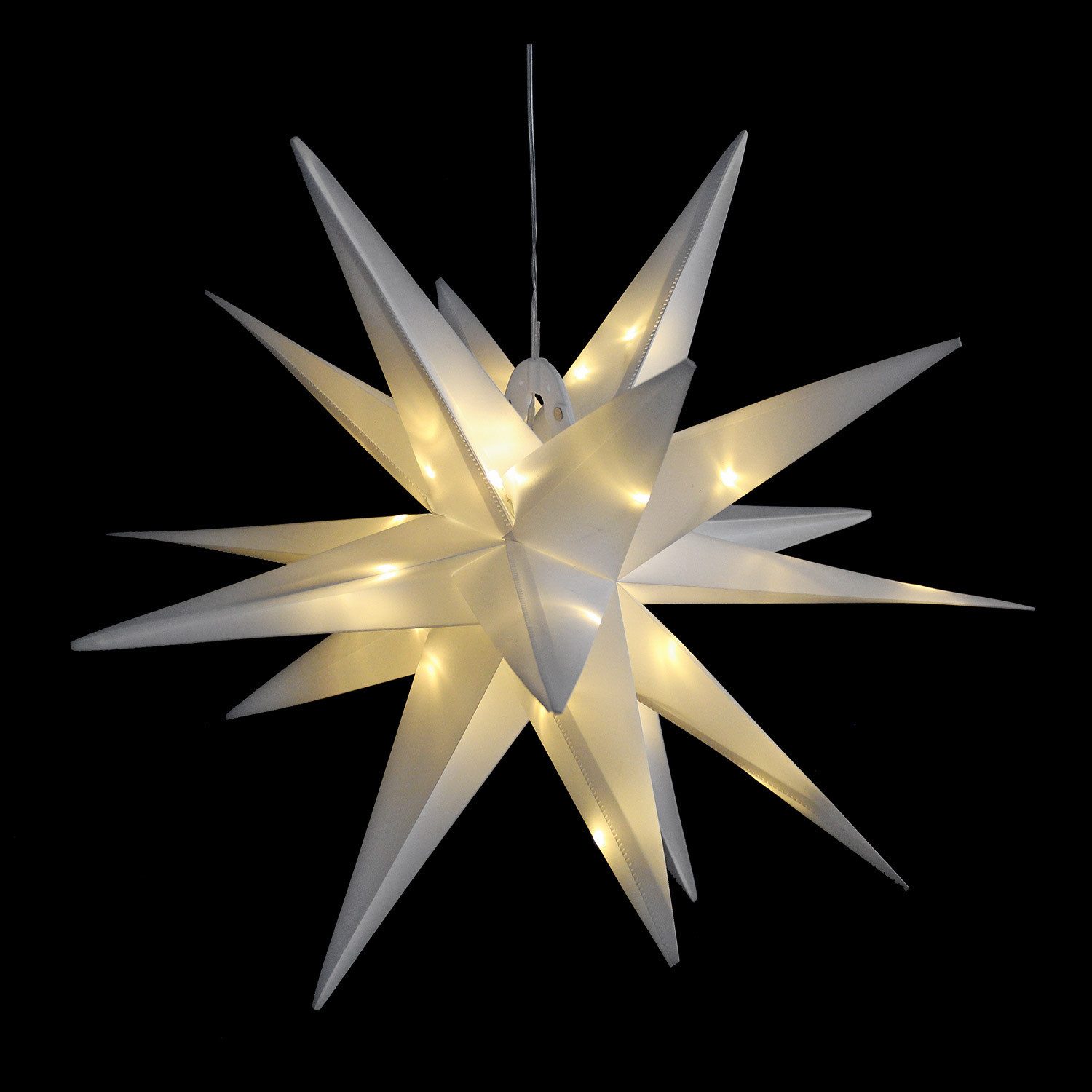 Mojawo Lichtervorhang 3D LED Stern zum Hängen Weihnachtsbeleuchtung DIA 100cm Außen IP44