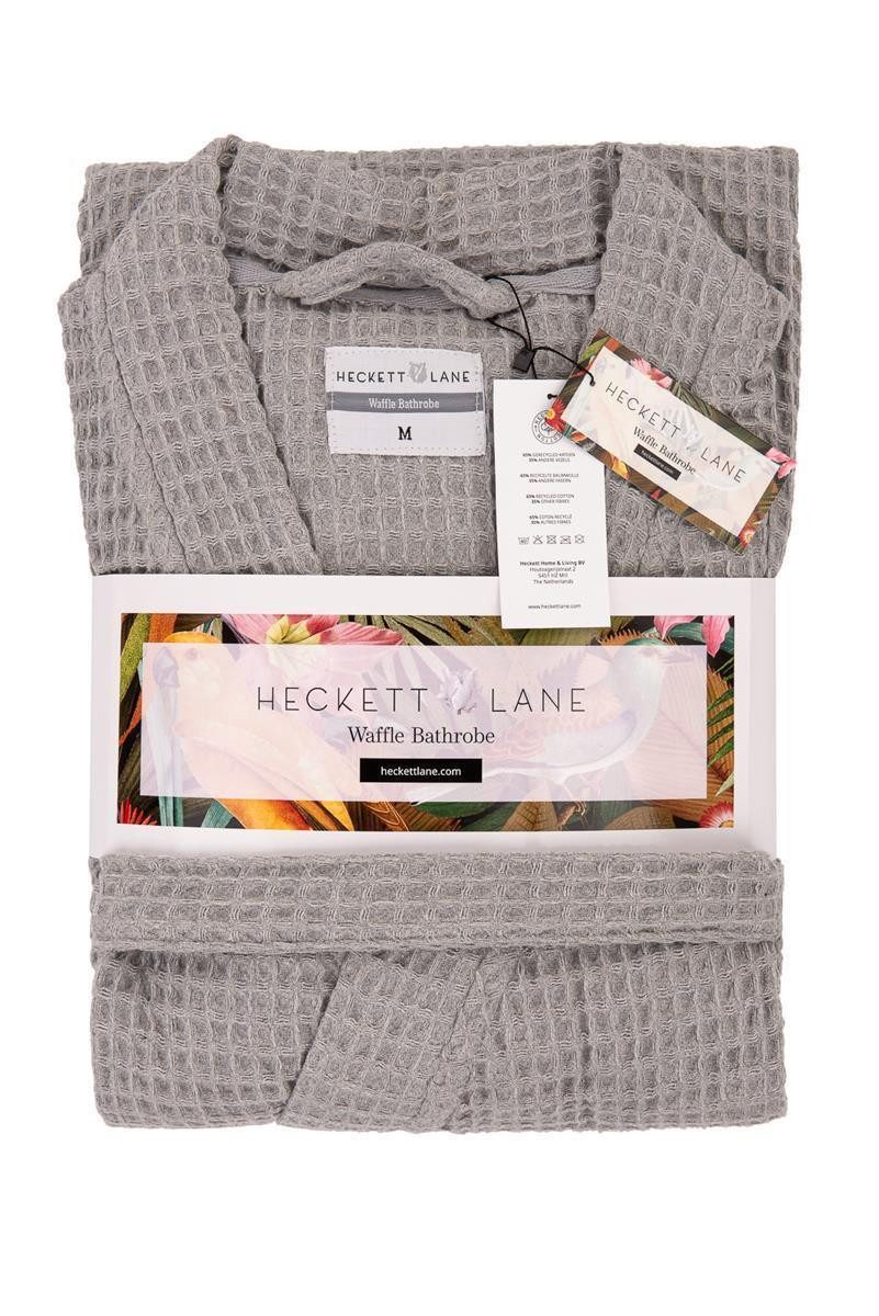 Heckett and Lane Bademantel Bademantel Wafel Lang S Melange grey Bademantel S Melange-Grey Uni, Bademantel Morgenmantel
