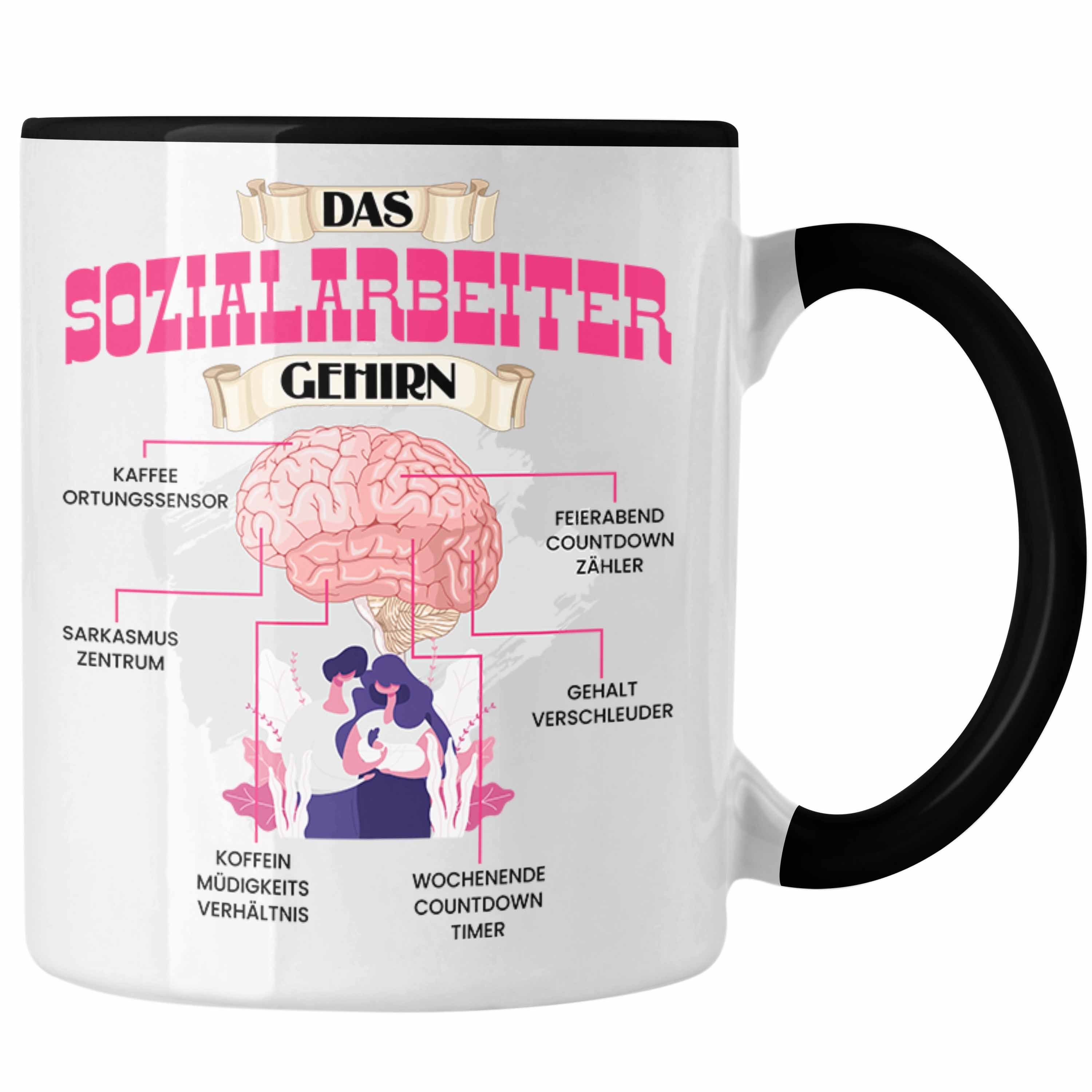 Trendation Tasse Trendation - Sozialarbeiter Tasse Lustiges Geschenk für Soziale Arbeit Schwarz