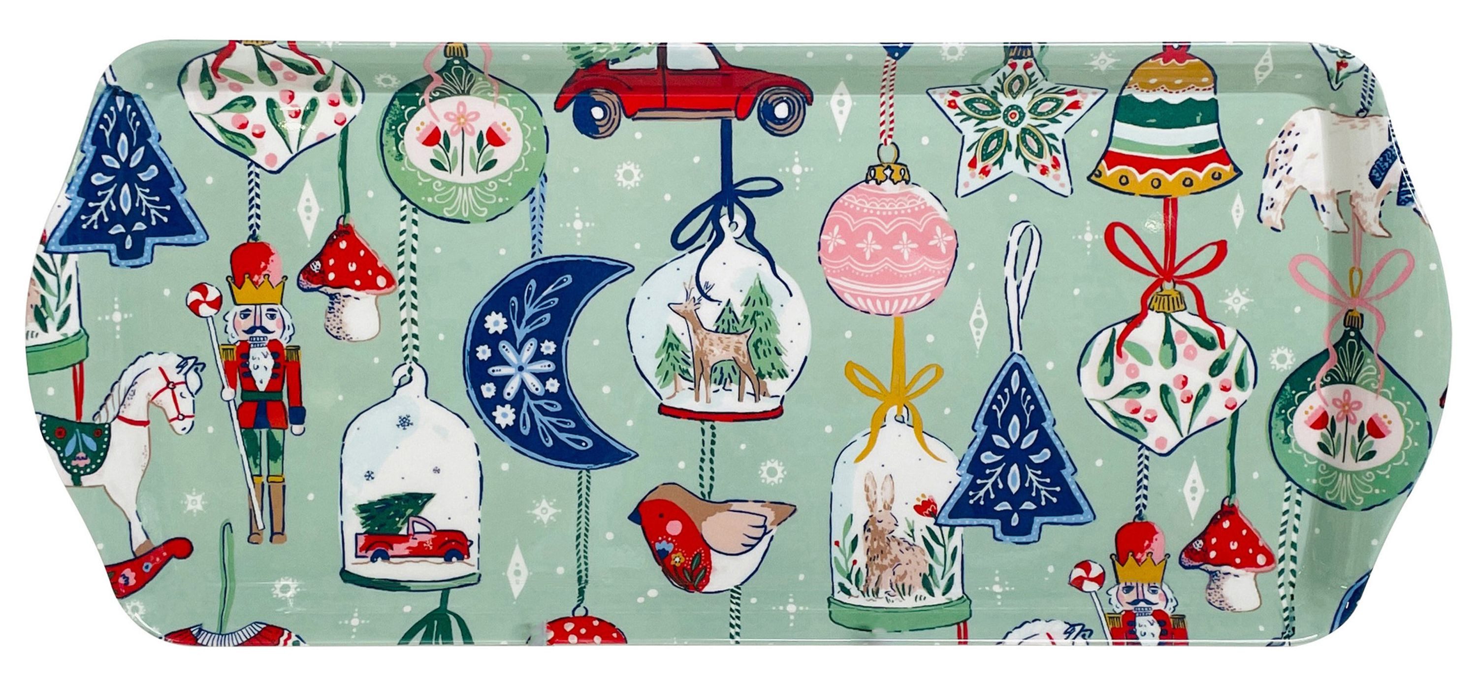 Ulster Weavers Tablett Christmas Ornaments, Melamin, (1-tlg., 1-teilig), langes Serviertablett Küchentablett 39x17x2,5cm aus Melamin