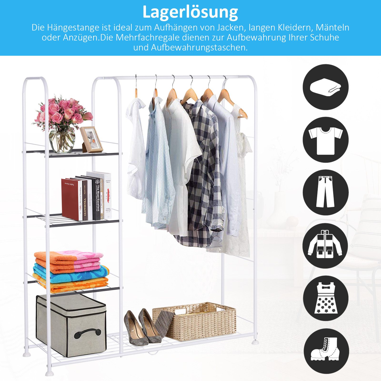 HOMCOM Garderobenständer Kleiderständer